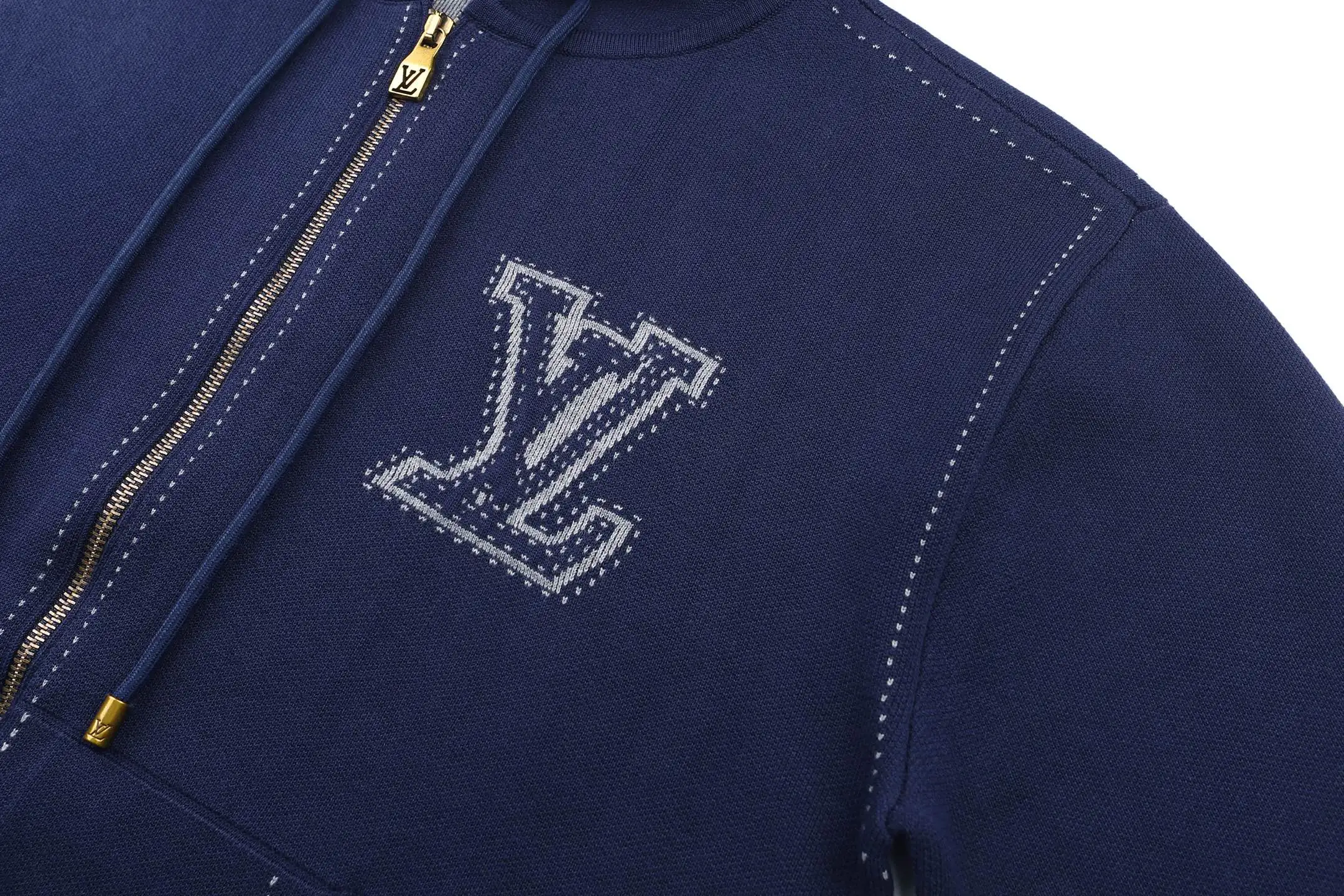 Logo Intarsia Cotton-Blend Zip-Up Hoodie D39019234 — view 8