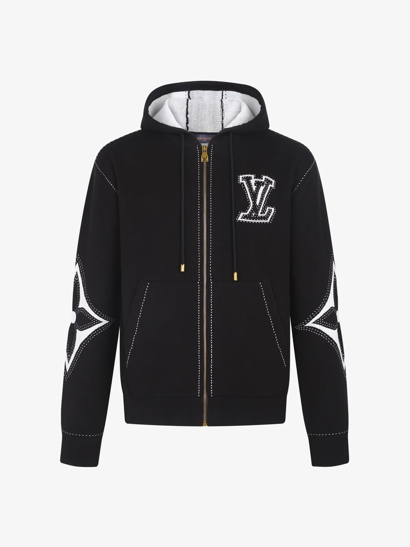 Intarsia Jacquard Cotton-Blend Zip-Up Hoodie D39019233