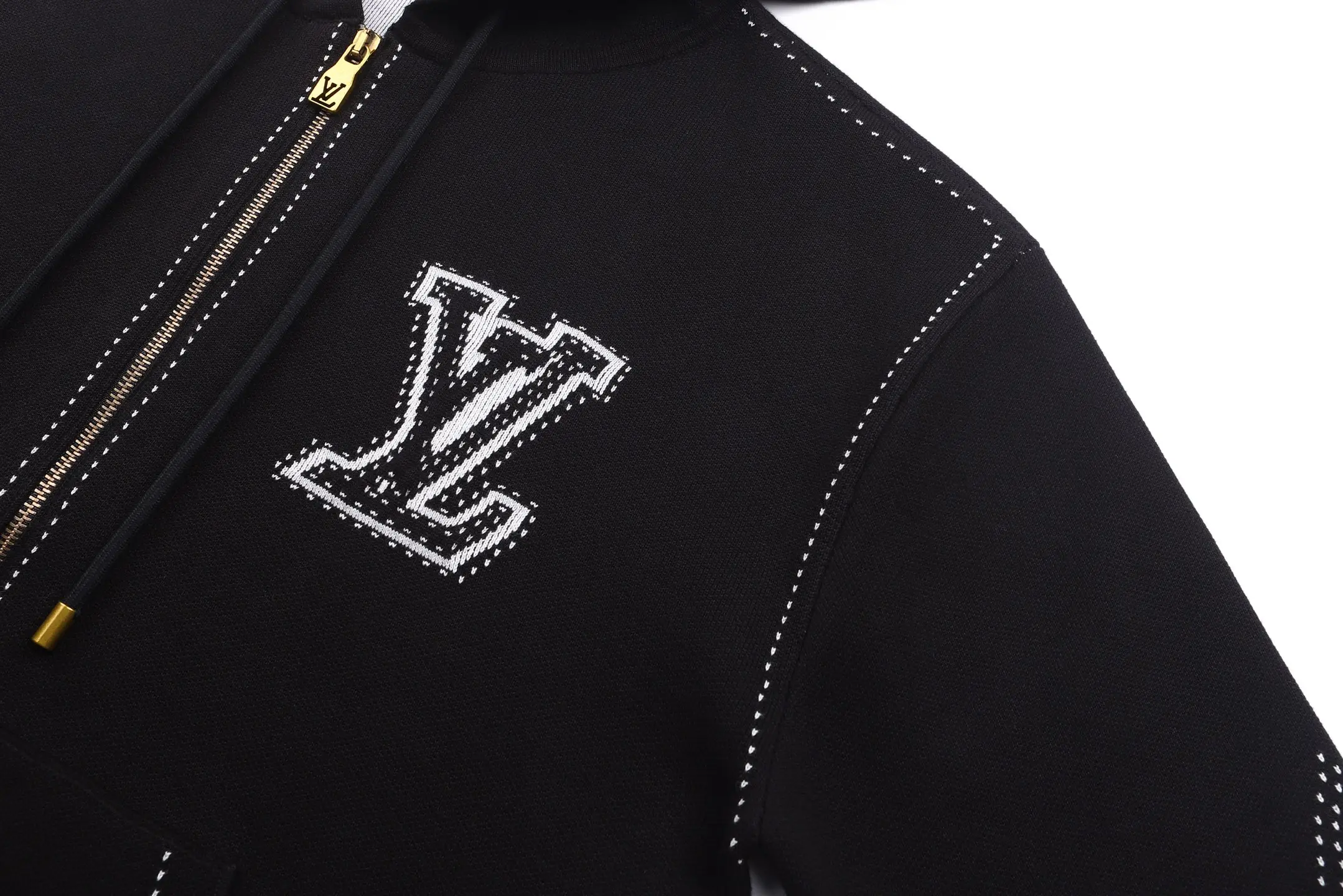 Intarsia Jacquard Cotton-Blend Zip-Up Hoodie D39019233 — view 8