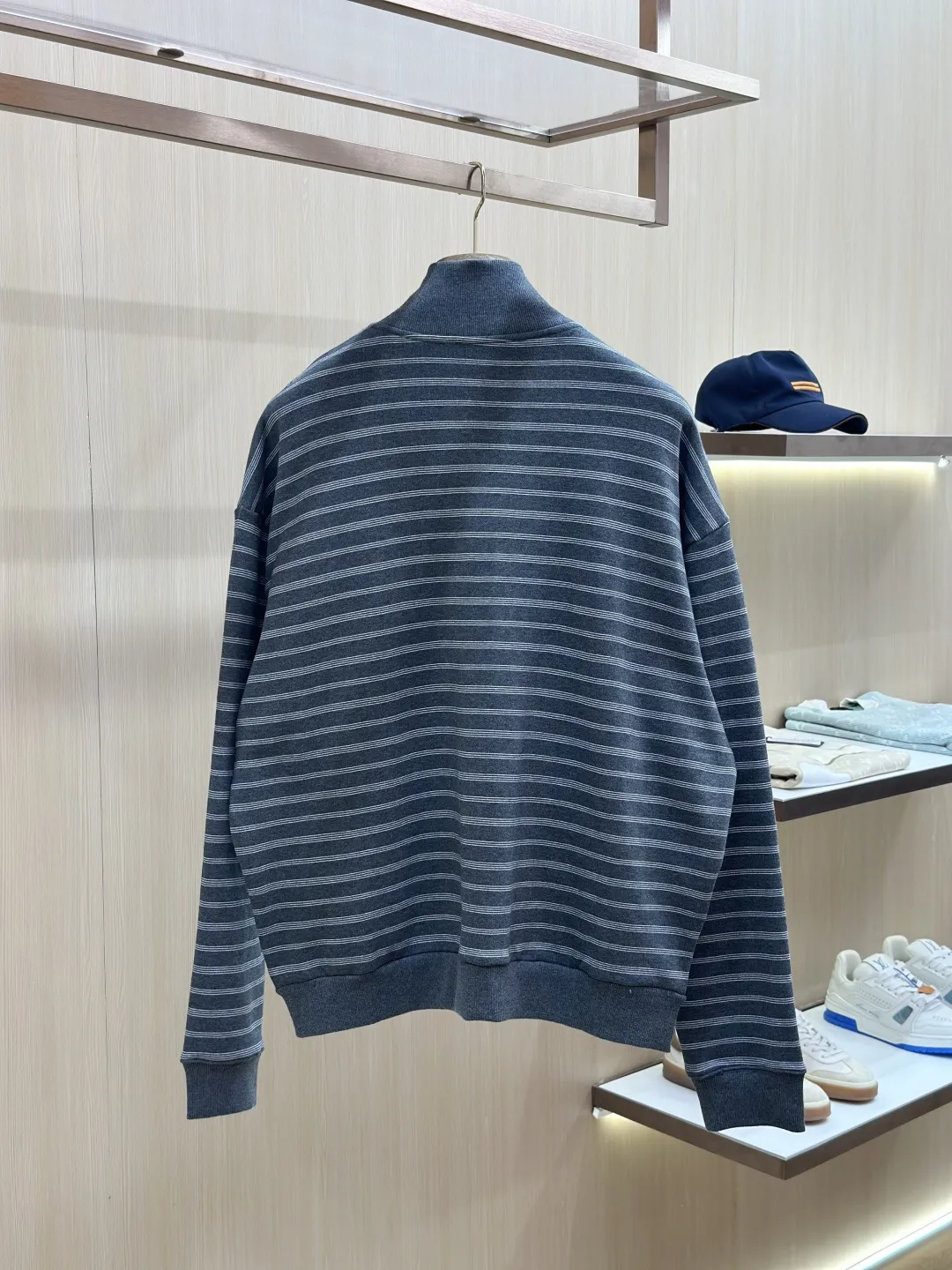 Logo-Embroidered Striped Zip-Up Track Jacket D39019147 — view 2