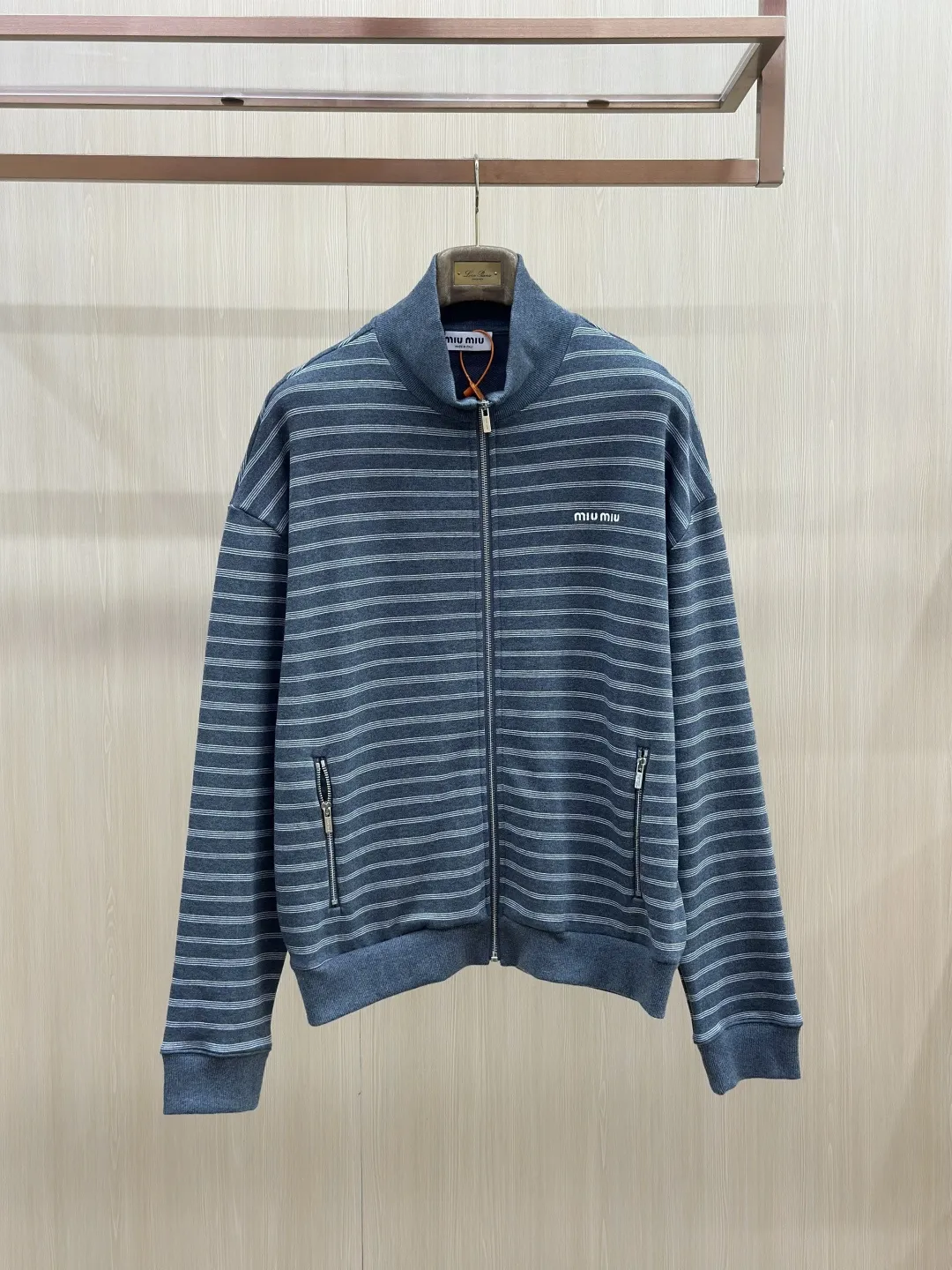 Logo-Embroidered Striped Zip-Up Track Jacket D39019147 — view 3