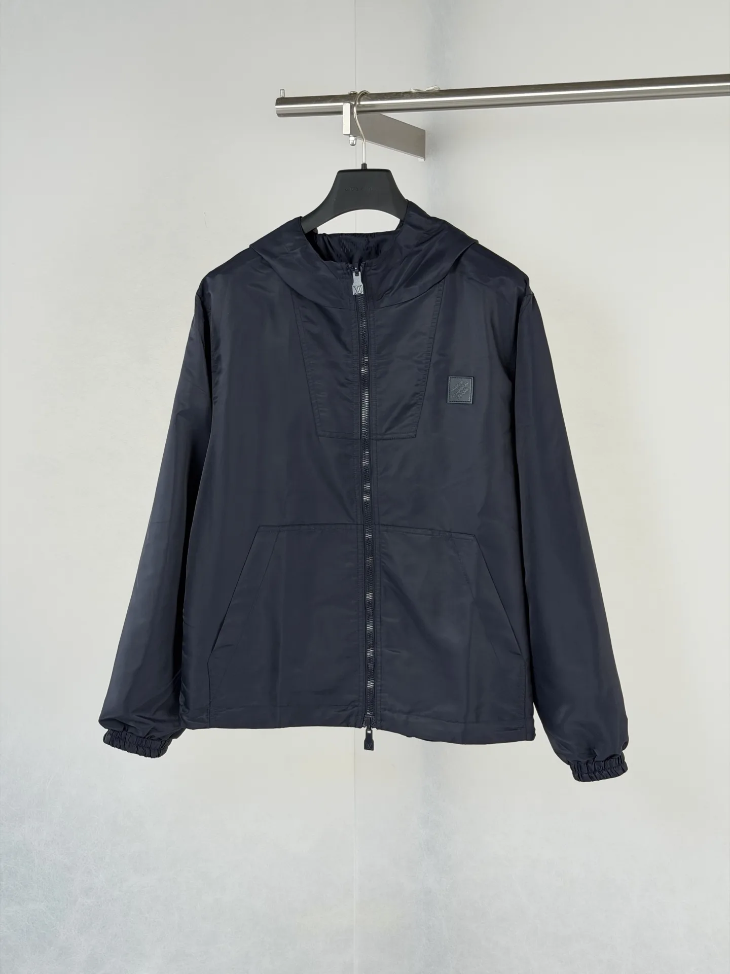 Reversible Damier Jacquard Hooded Windbreaker D39520741