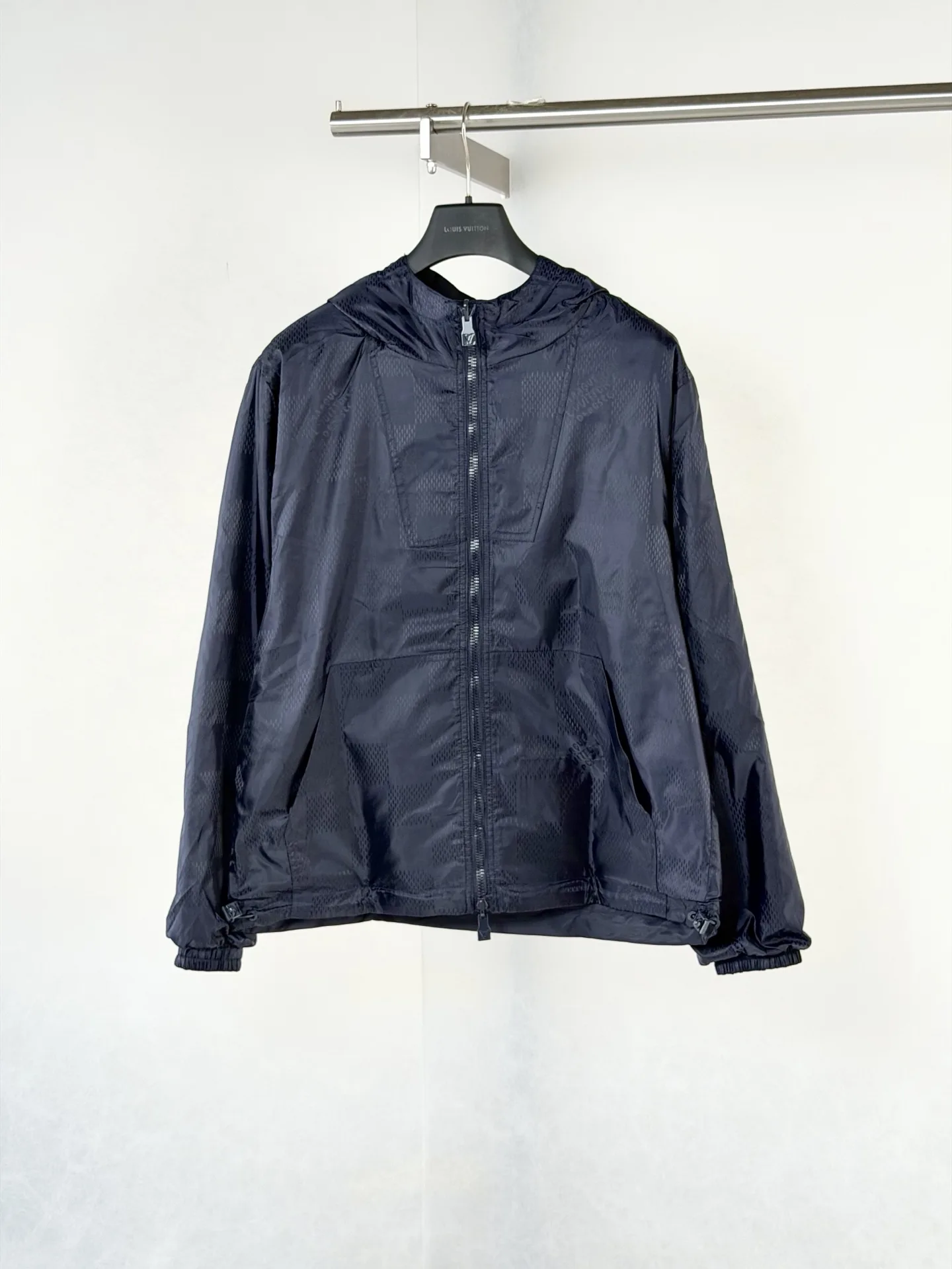 Reversible Damier Jacquard Hooded Windbreaker D39520740