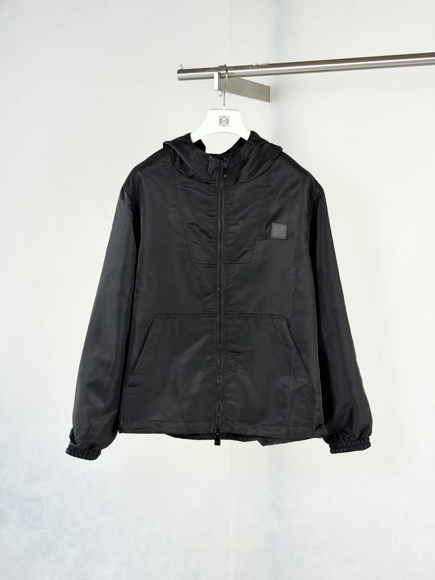 Reversible Damier Jacquard Hooded Windbreaker D39520739