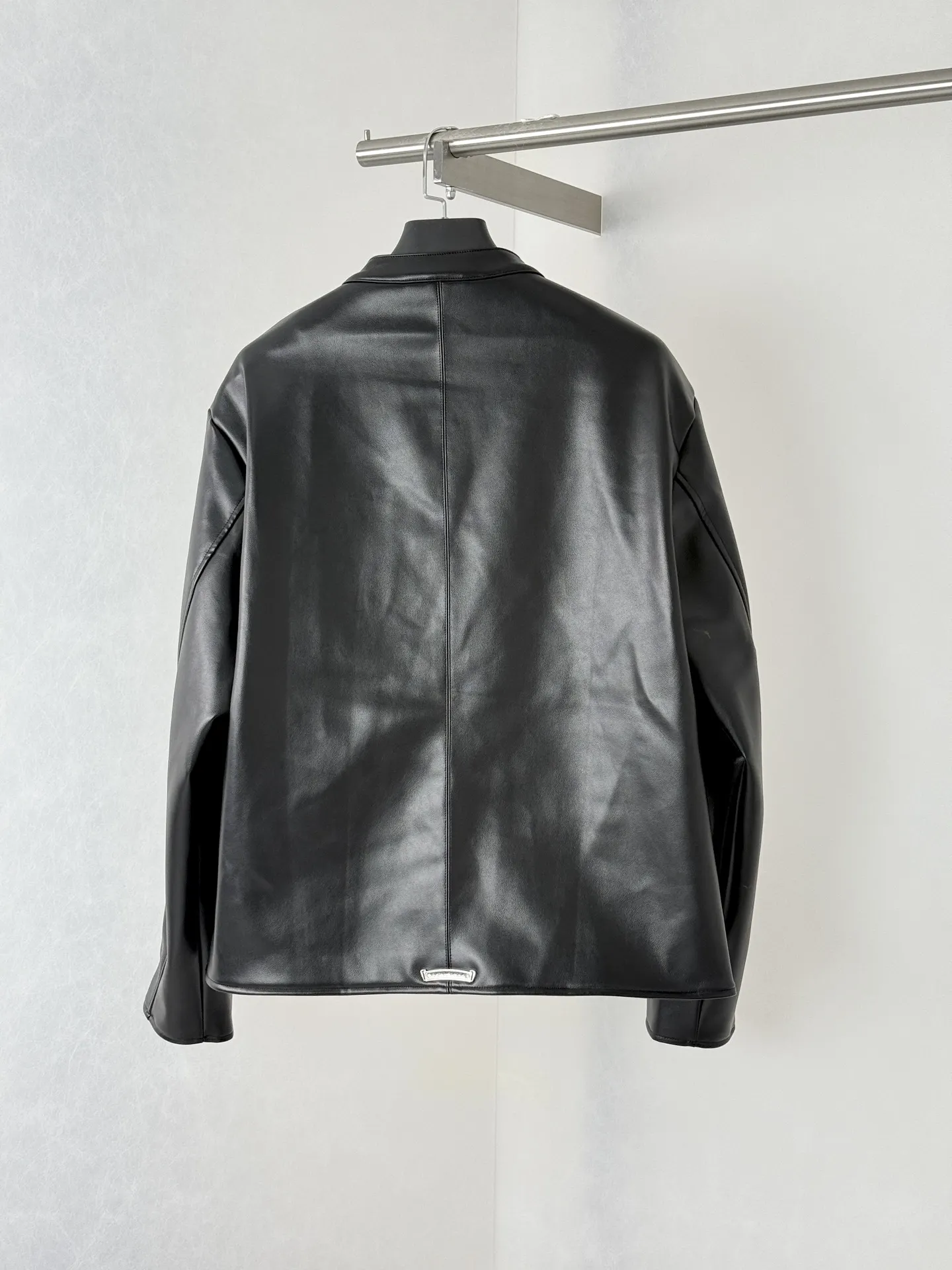 Embroidered Dagger Leather Cafe Racer Jacket D39520679 — view 2