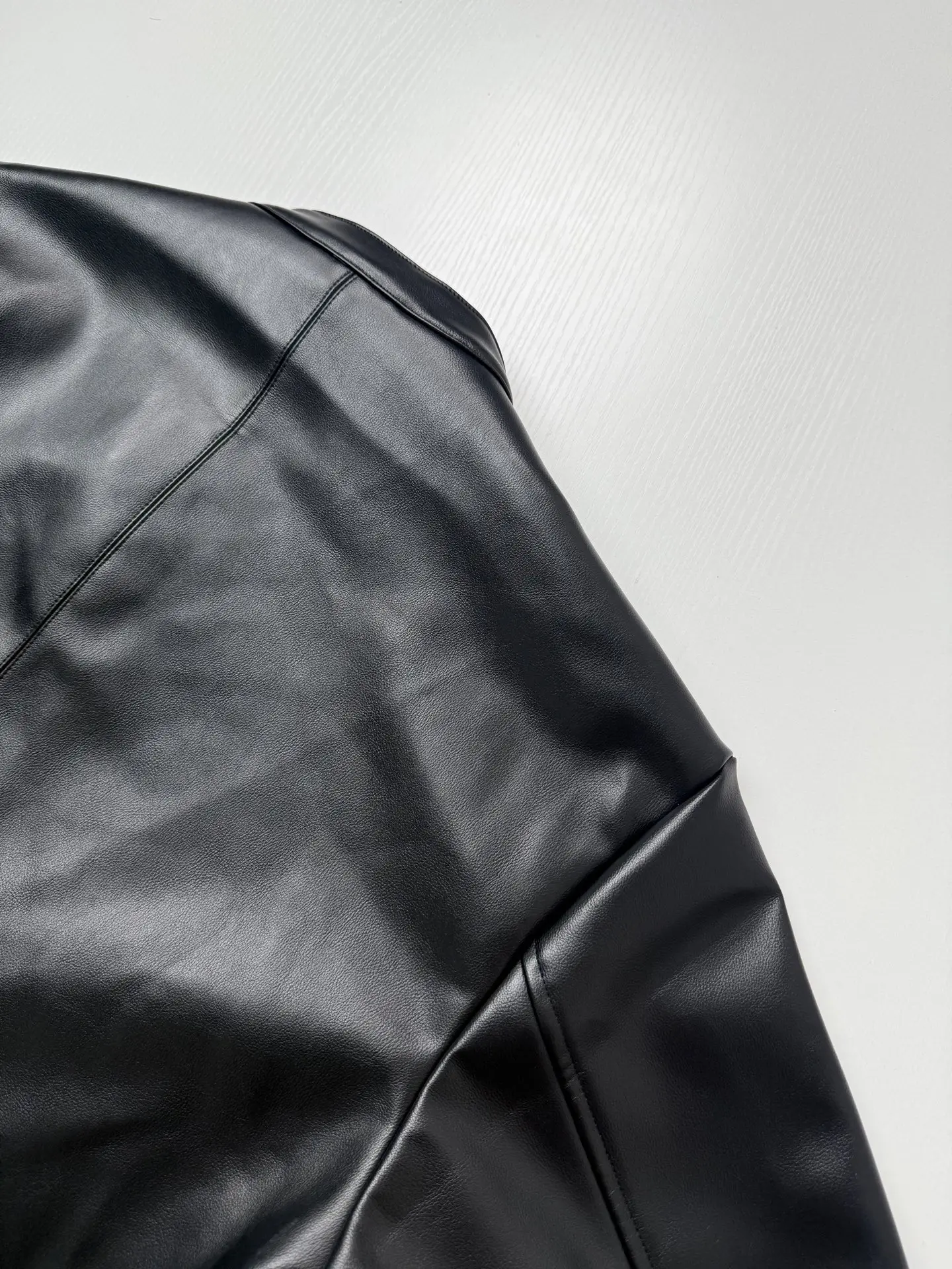 Embroidered Dagger Leather Cafe Racer Jacket D39520679 — view 7