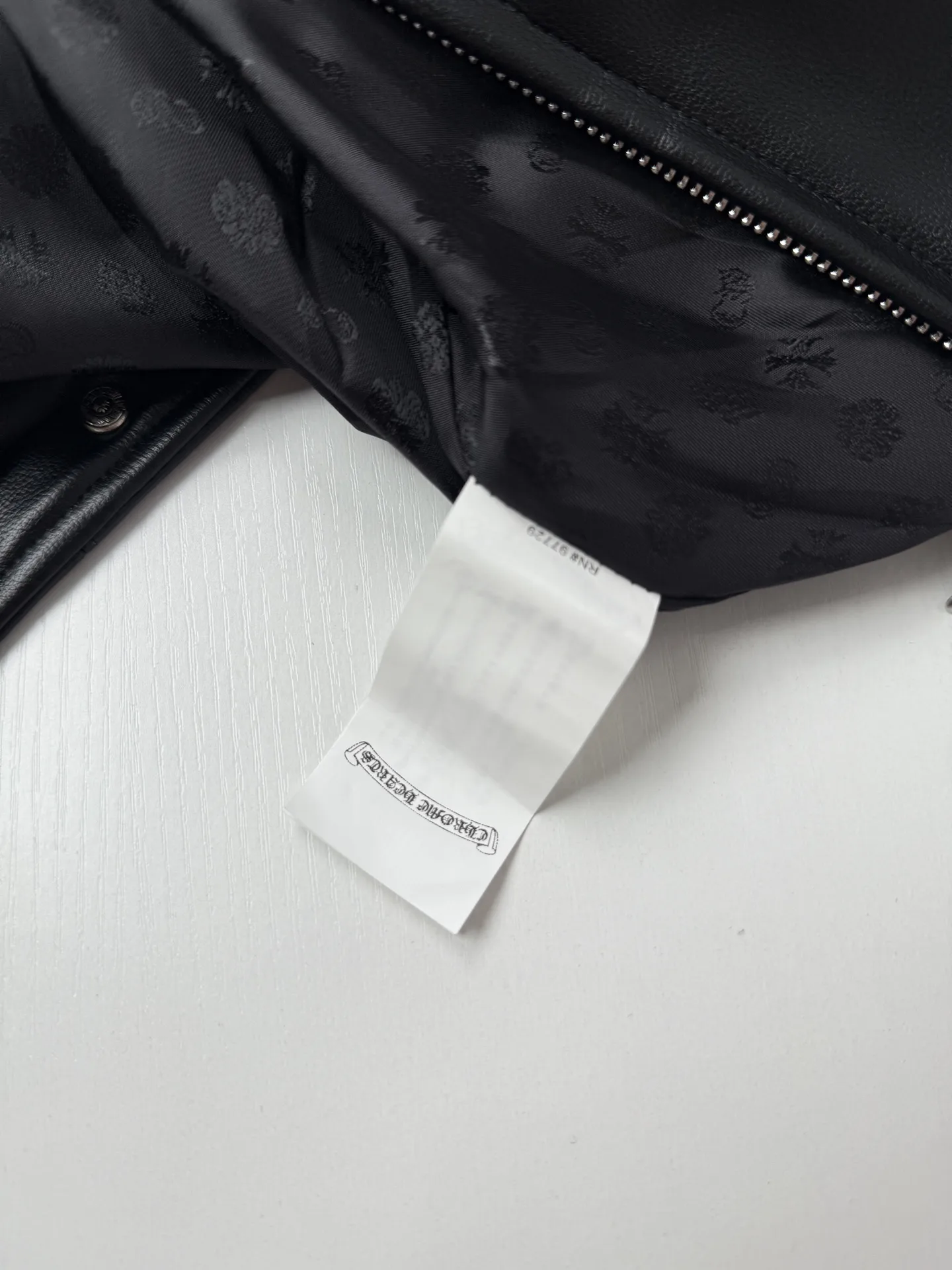 Embroidered Dagger Leather Cafe Racer Jacket D39520679 — view 14