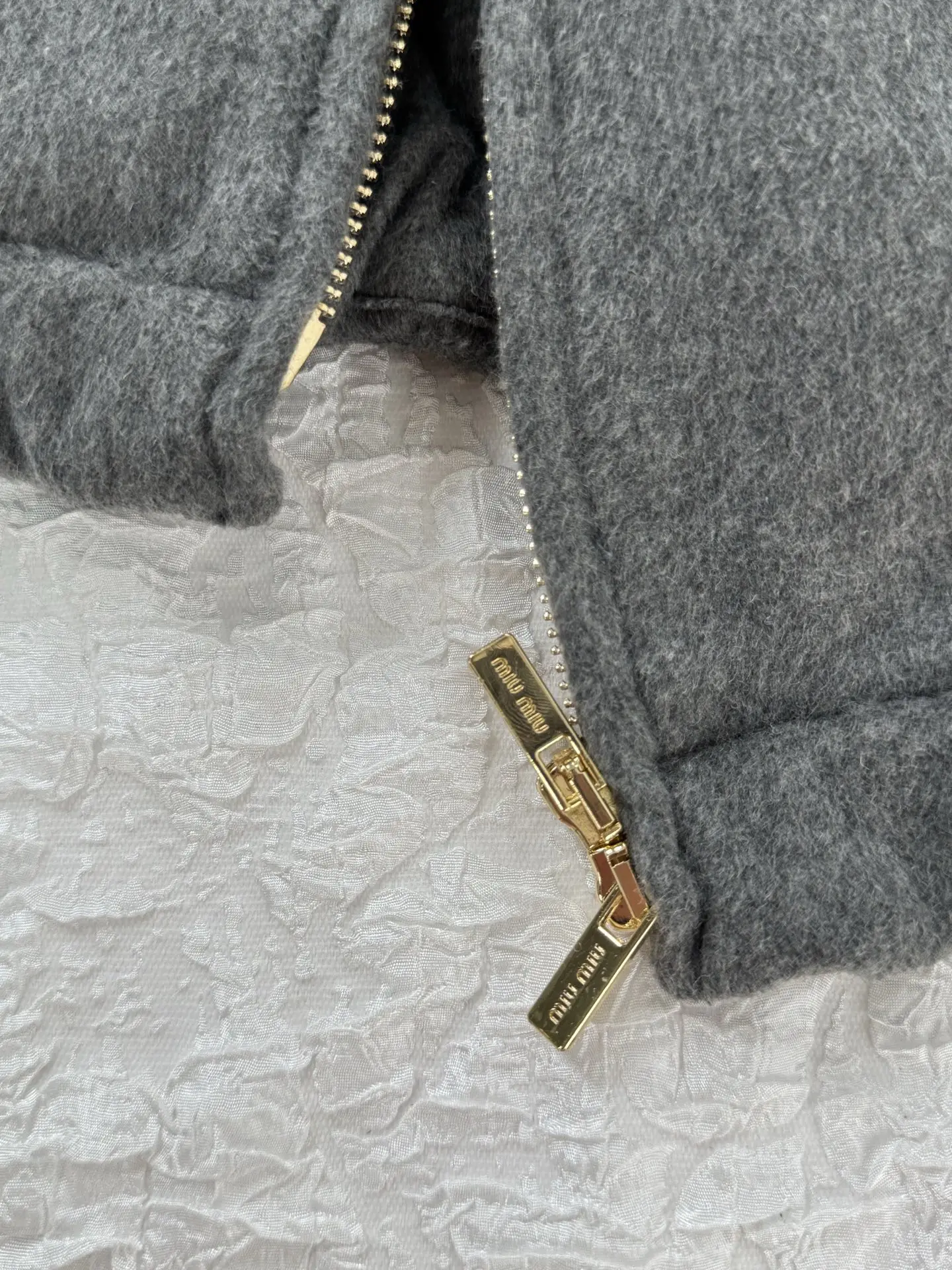 Embroidered Logo Wool Melton Zip Jacket D39519194 — view 6