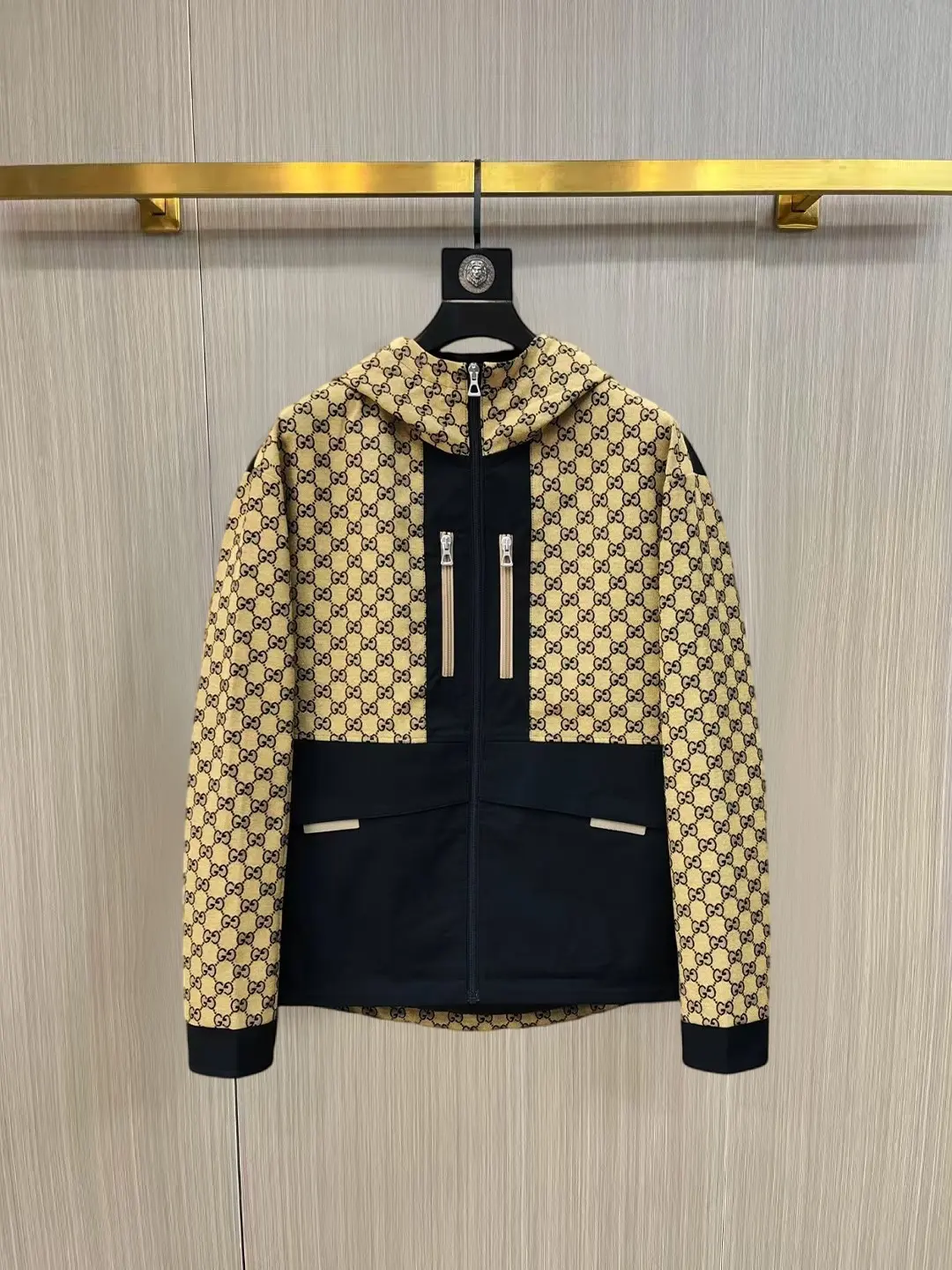 GG Monogram Paneled Hooded Windbreaker D40014454