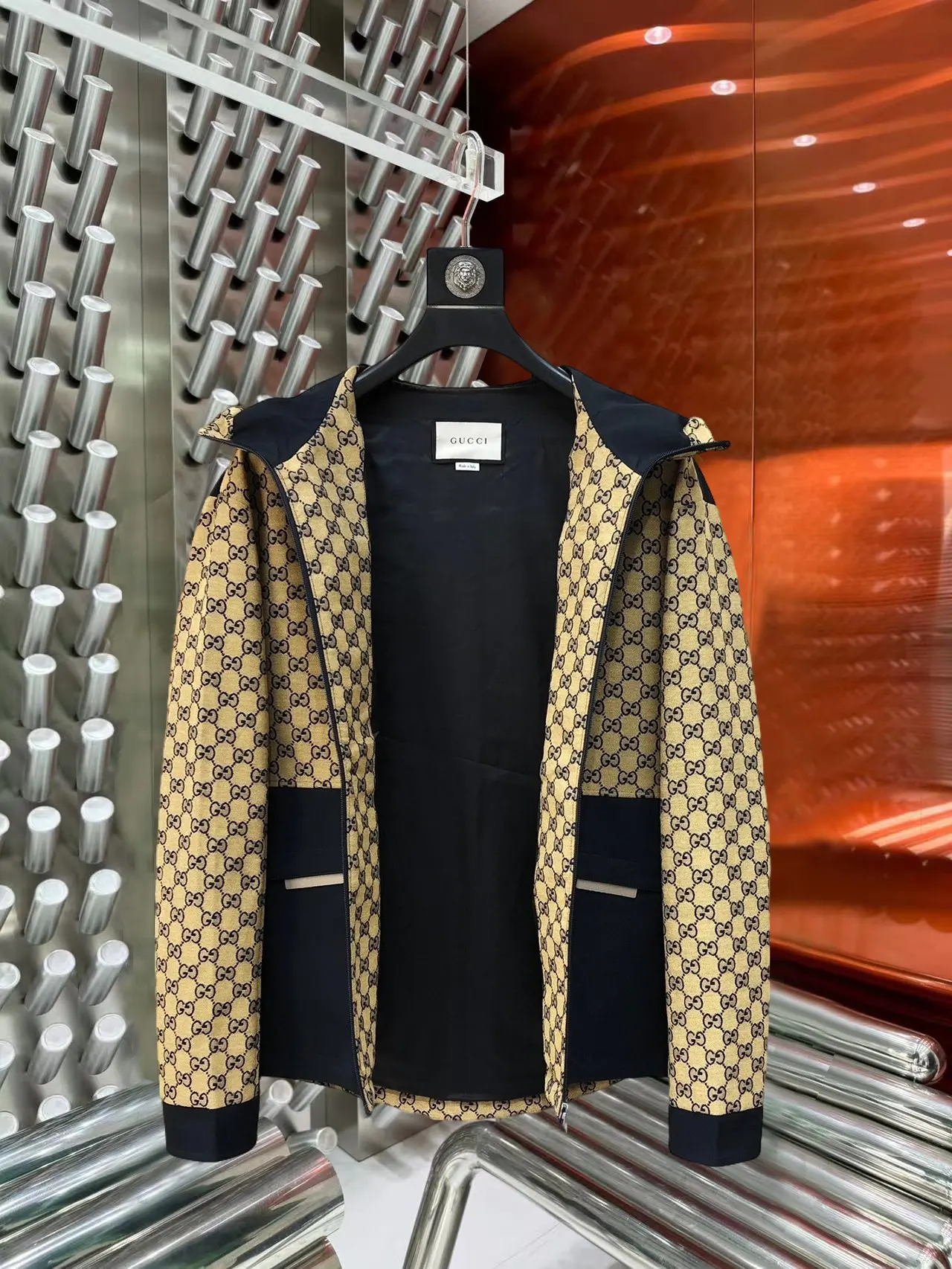 GG Monogram Paneled Hooded Windbreaker D40014454 — view 4