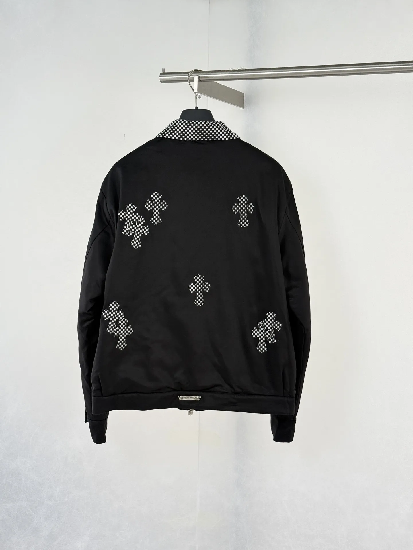 Checkerboard Cross Patchwork Zip-Up Jacket D40020719 — view 2