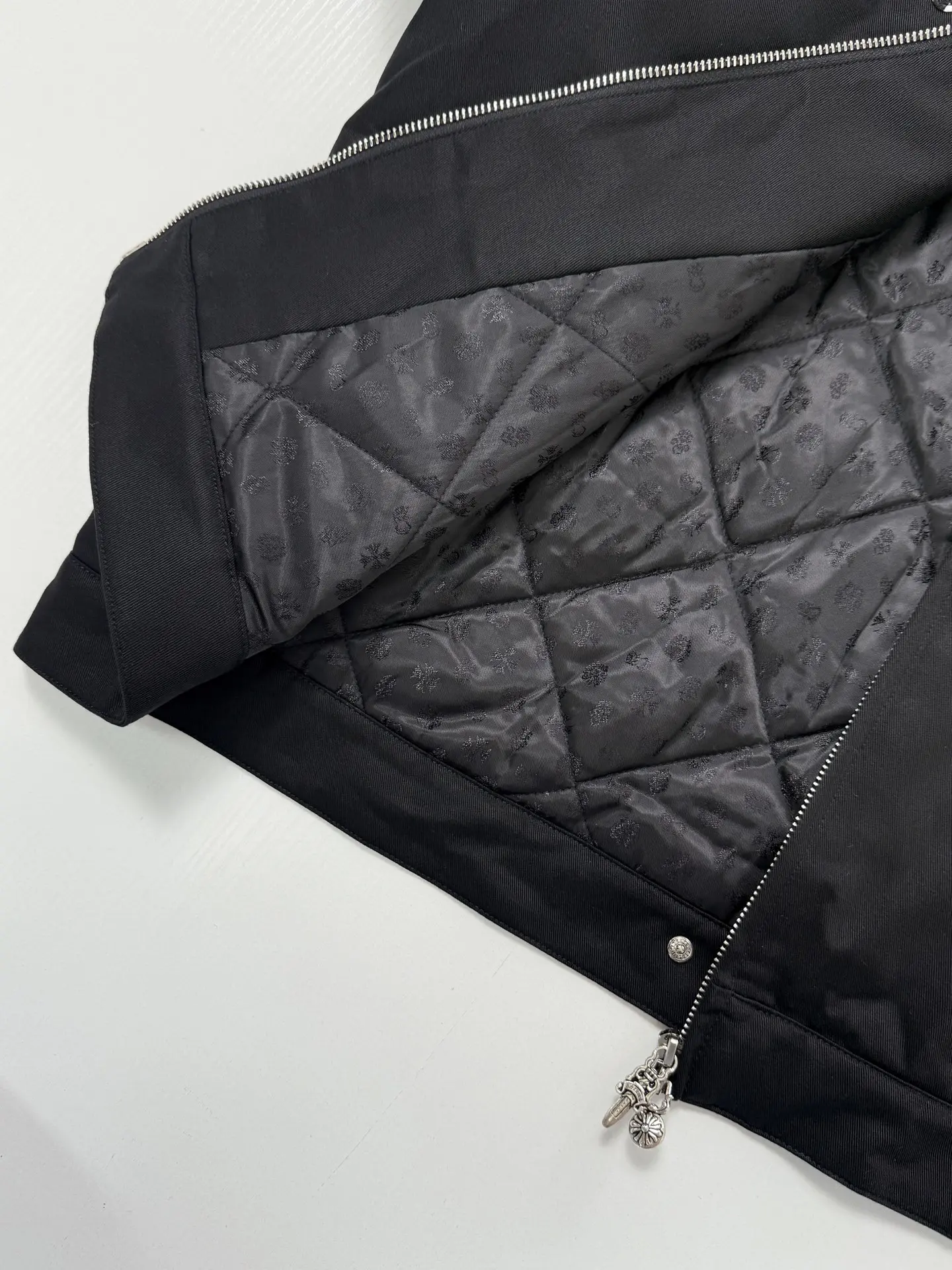 Checkerboard Cross Patchwork Zip-Up Jacket D40020719 — view 12