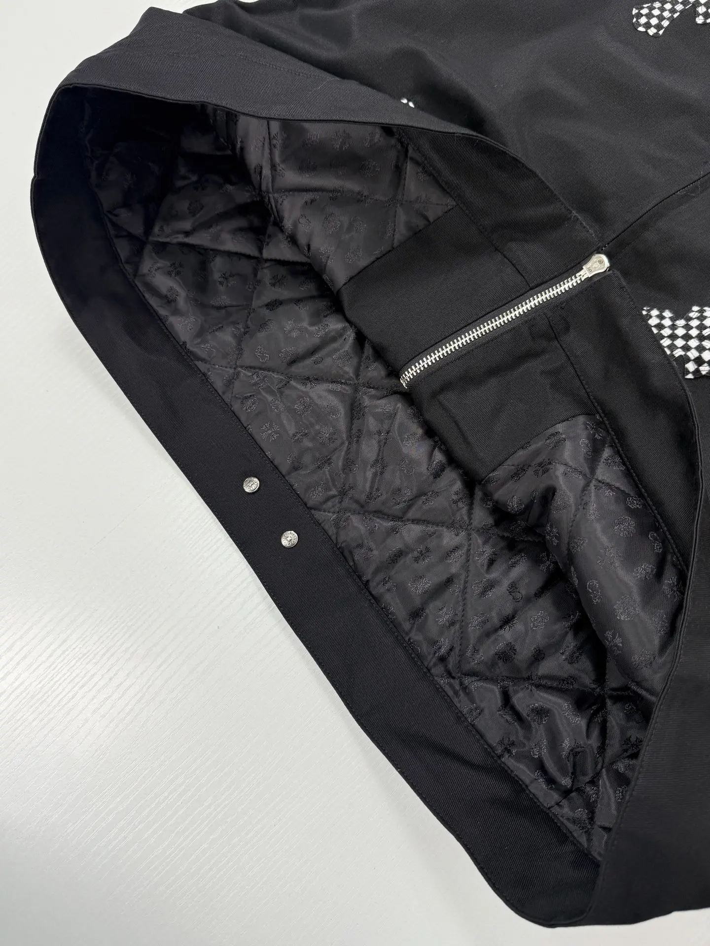 Checkerboard Cross Patchwork Zip-Up Jacket D40020719 — view 14