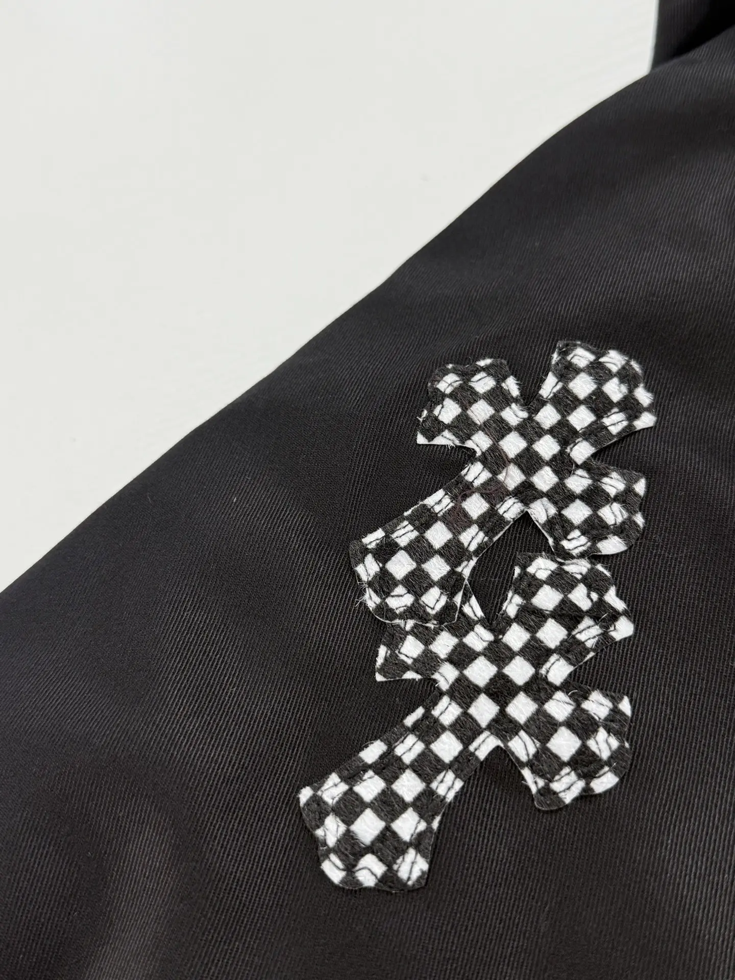Checkerboard Cross Patchwork Zip-Up Jacket D40020719 — view 17