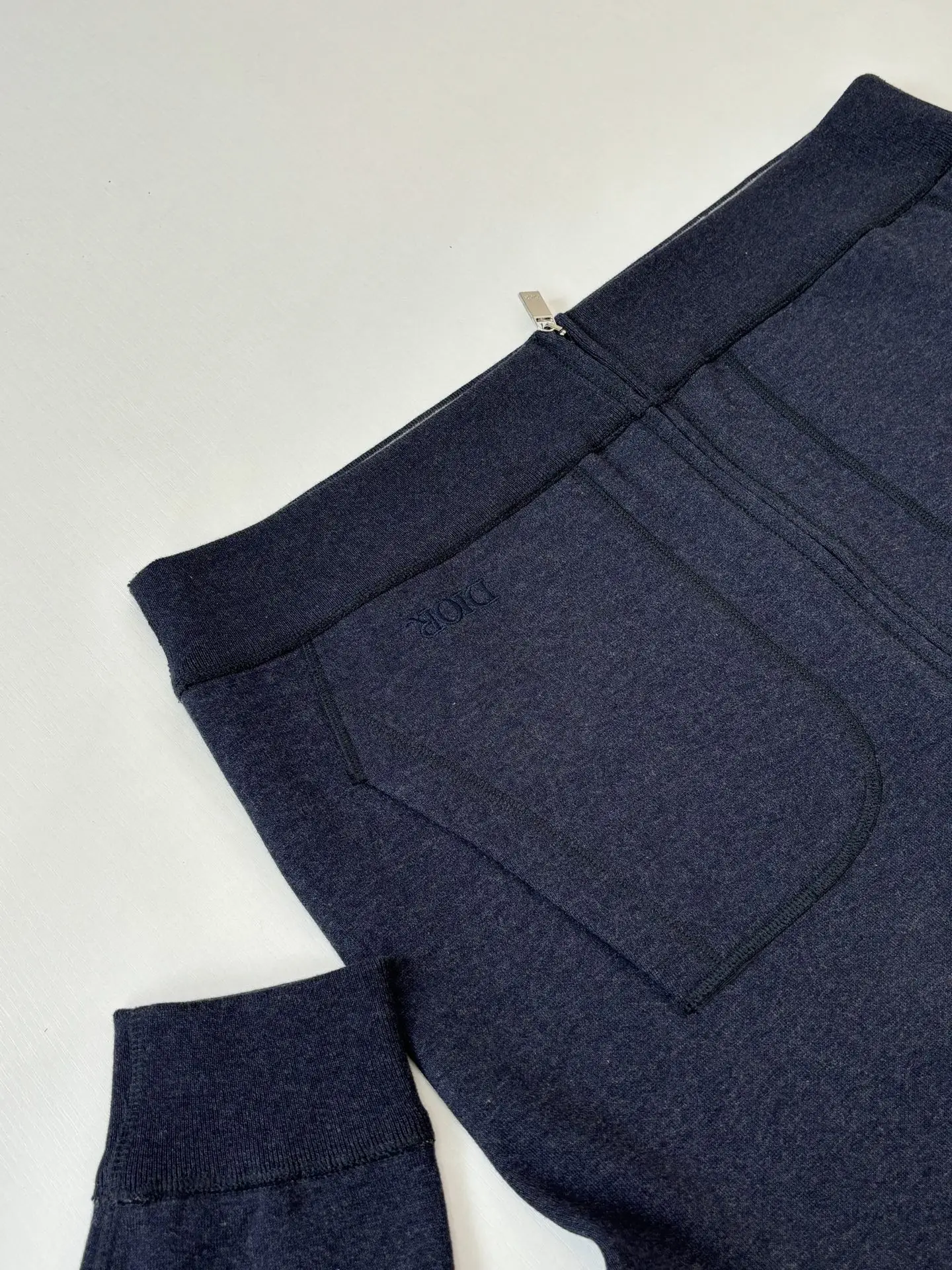 Oblique Jacquard Lined Cotton-Cashmere Zip Hoodie D40020717 — view 7
