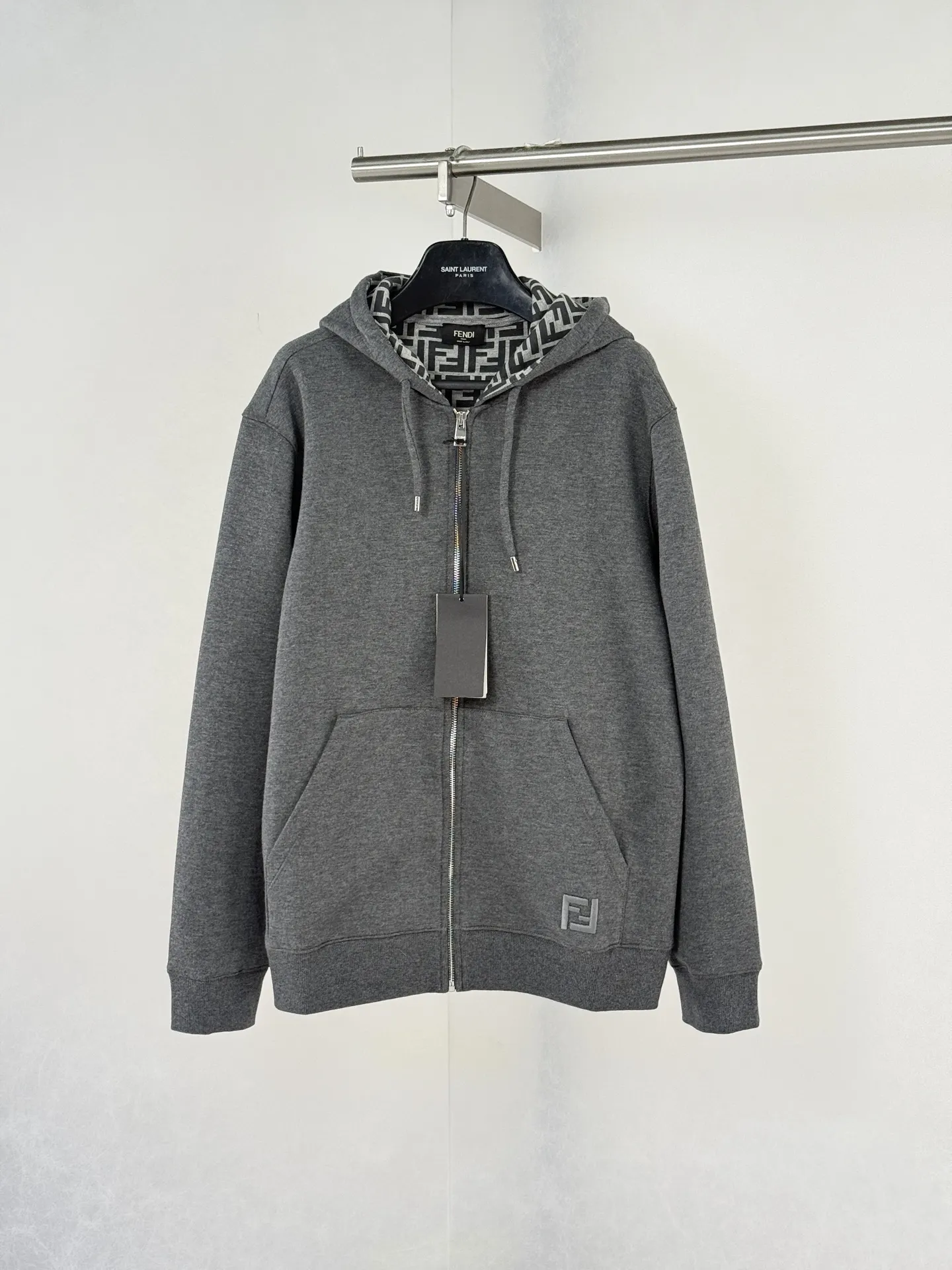 FF Monogram Lined Zip-Up Hoodie D40020722