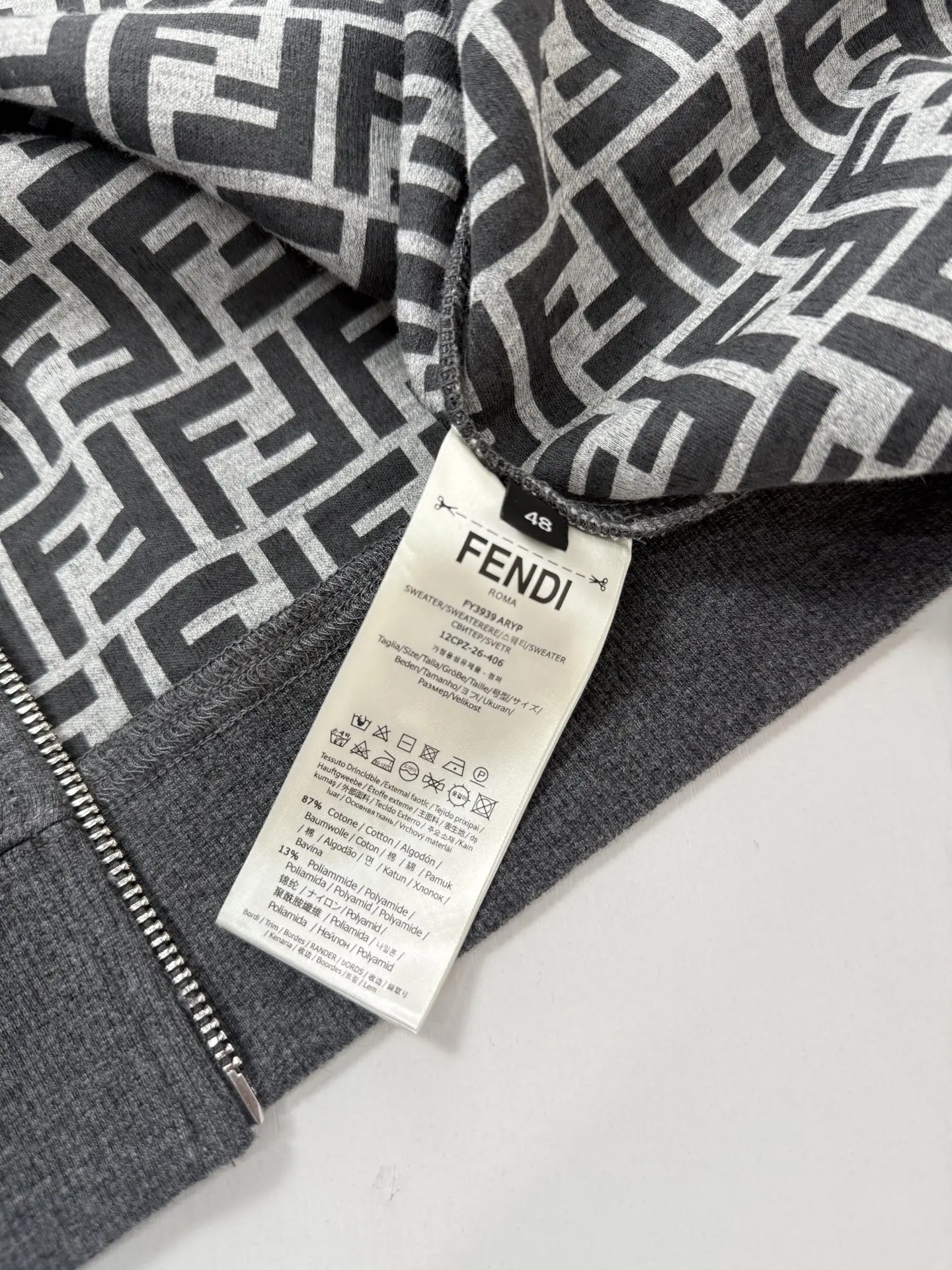 FF Monogram Lined Zip-Up Hoodie D40020722 — view 6
