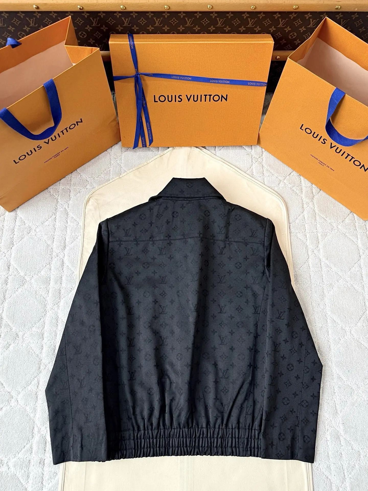 Monogram Jacquard Zip-Up Blouson Jacket D40014737 — view 2