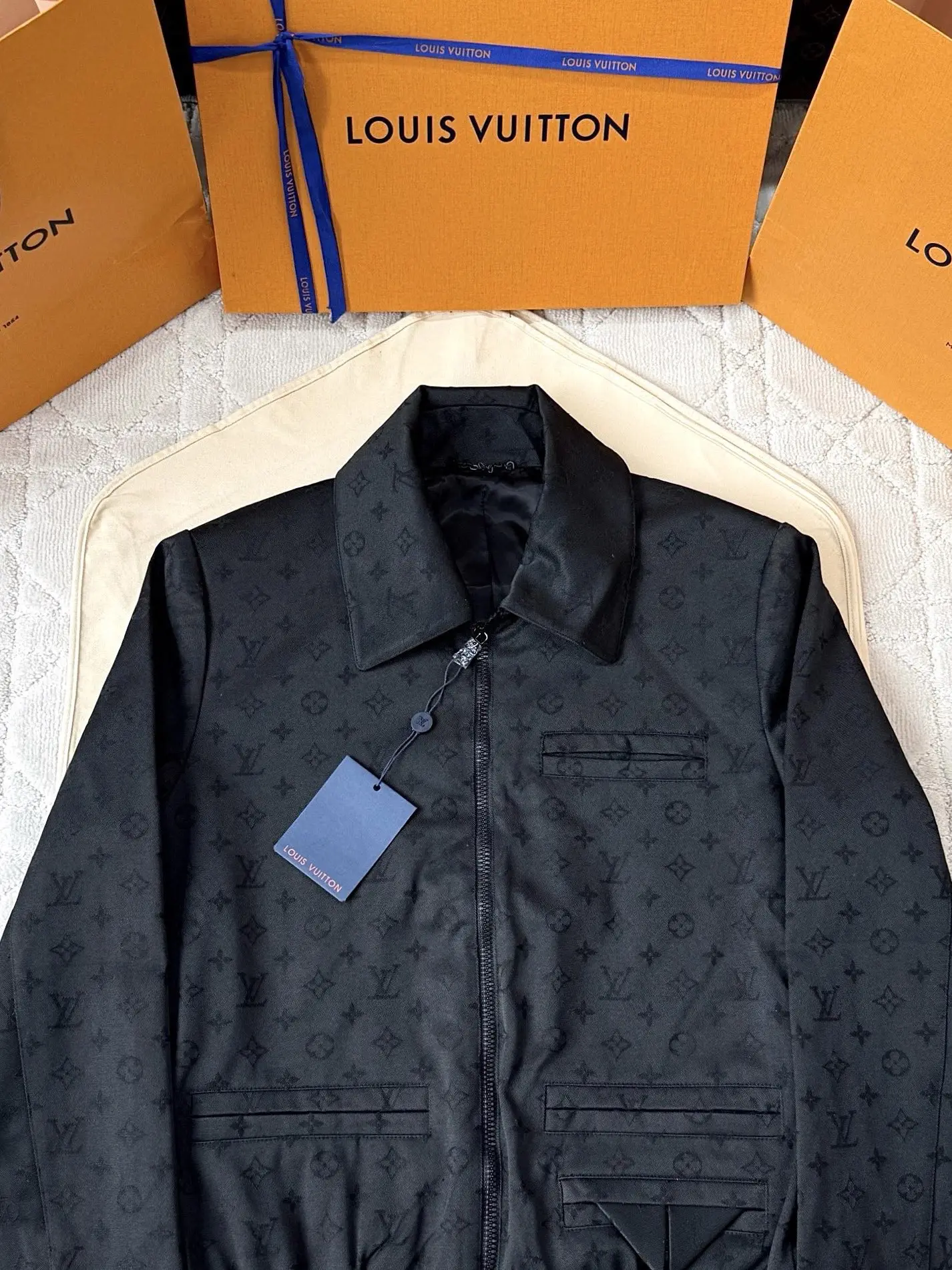 Monogram Jacquard Zip-Up Blouson Jacket D40014737 — view 4