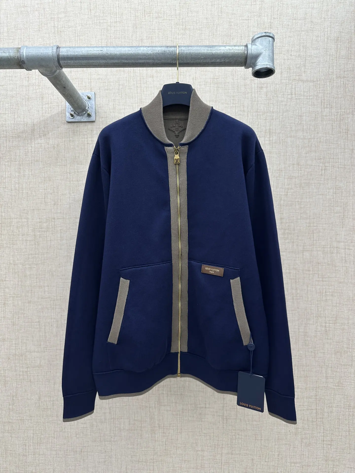 Louis Vuitton Contrast-Trim Cotton Bomber Jacket D40521343