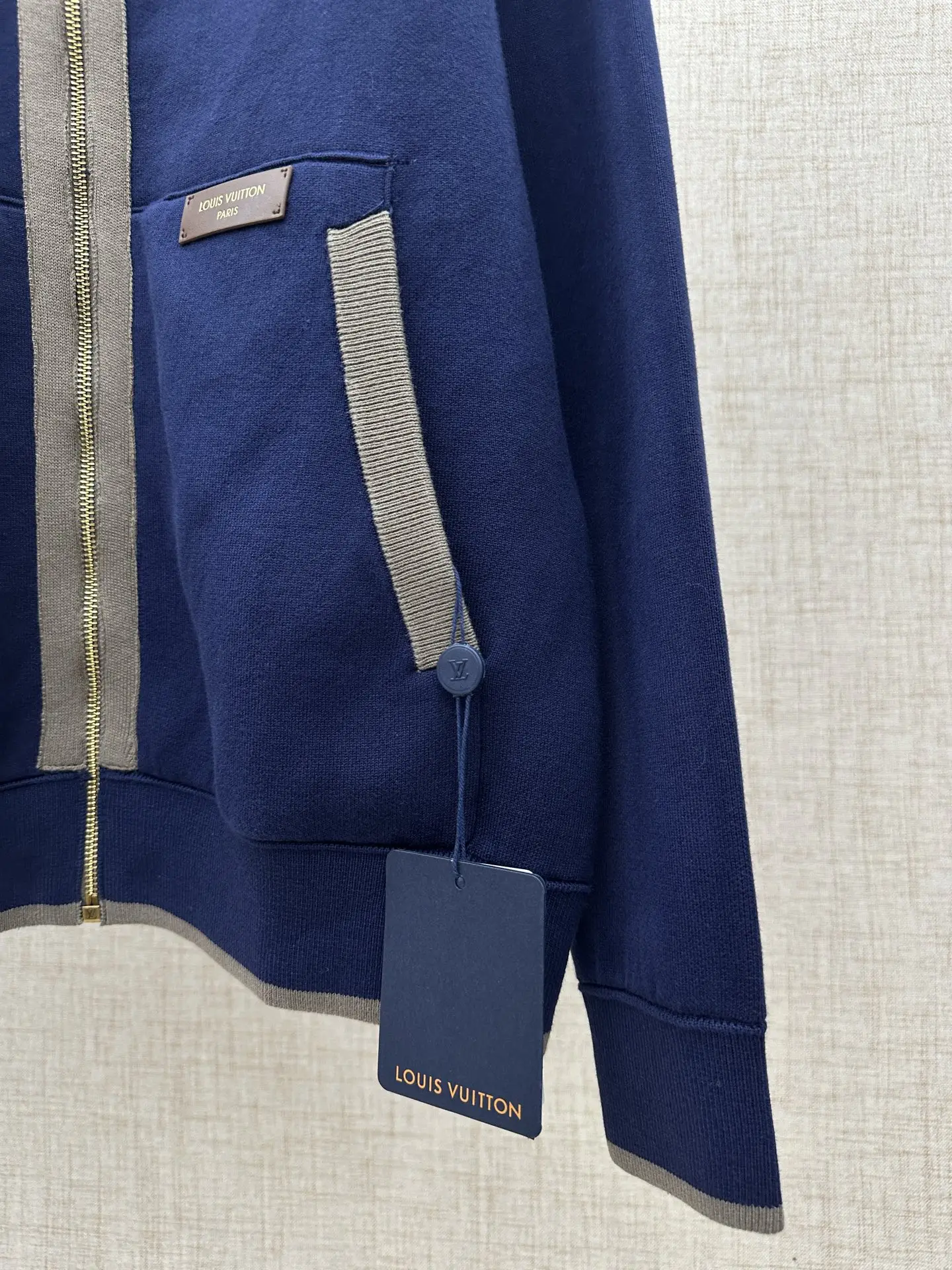 Louis Vuitton Contrast-Trim Cotton Bomber Jacket D40521343 — view 6