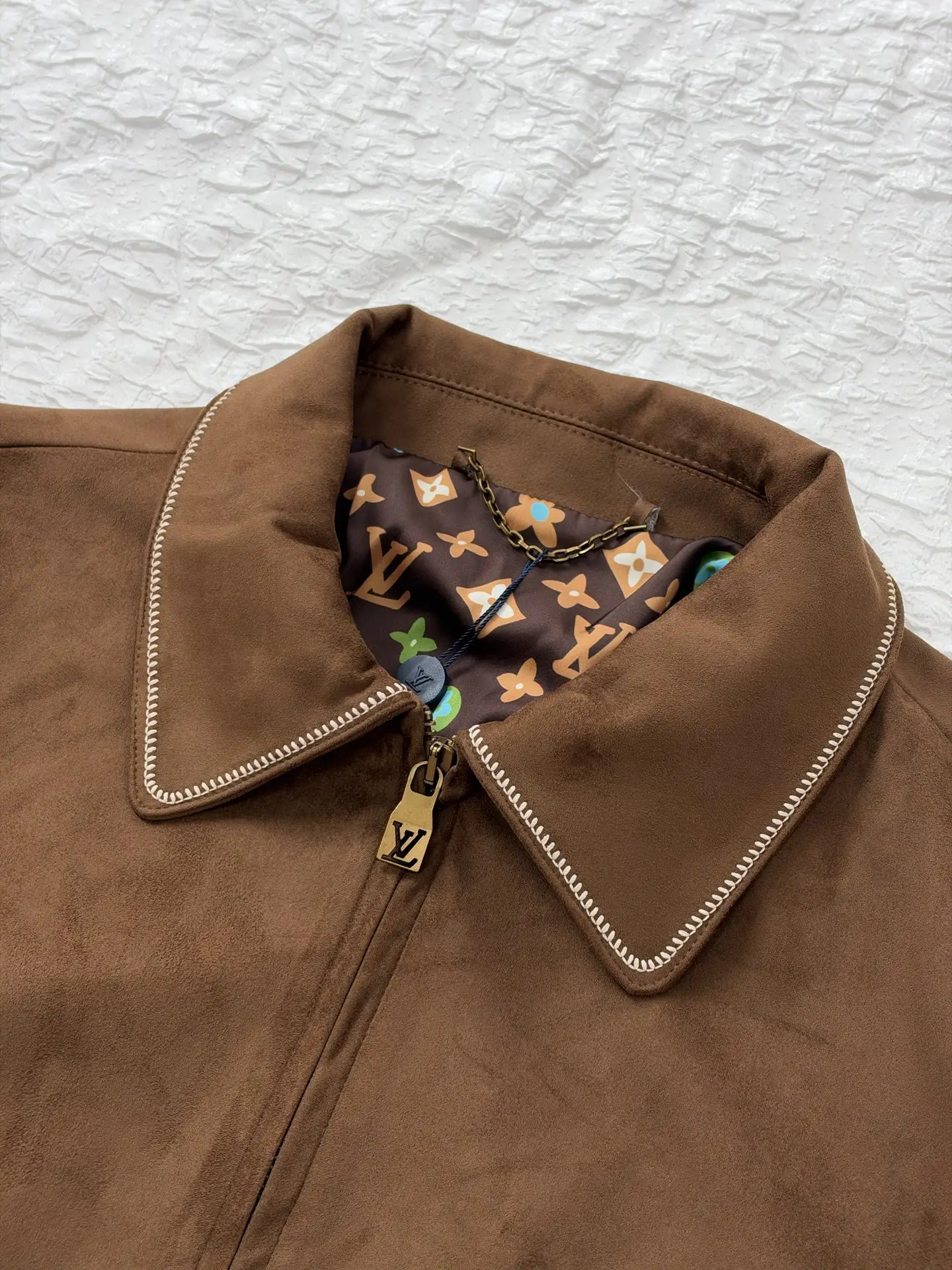 Embroidered Suede Blouson Bomber Jacket D40819187 — view 7