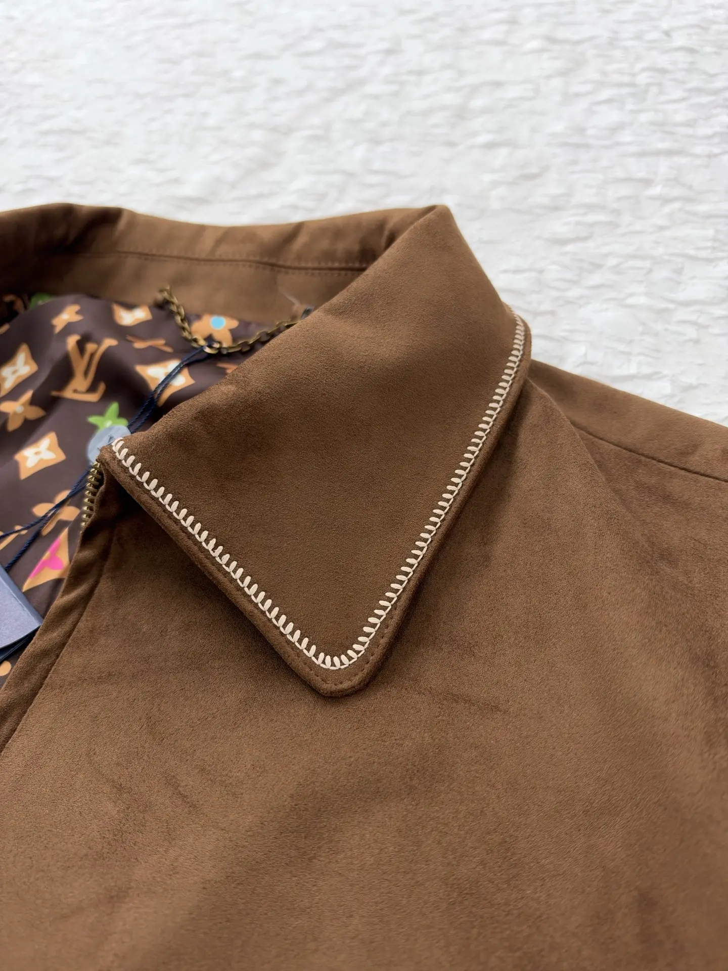 Embroidered Suede Blouson Bomber Jacket D40819187 — view 8
