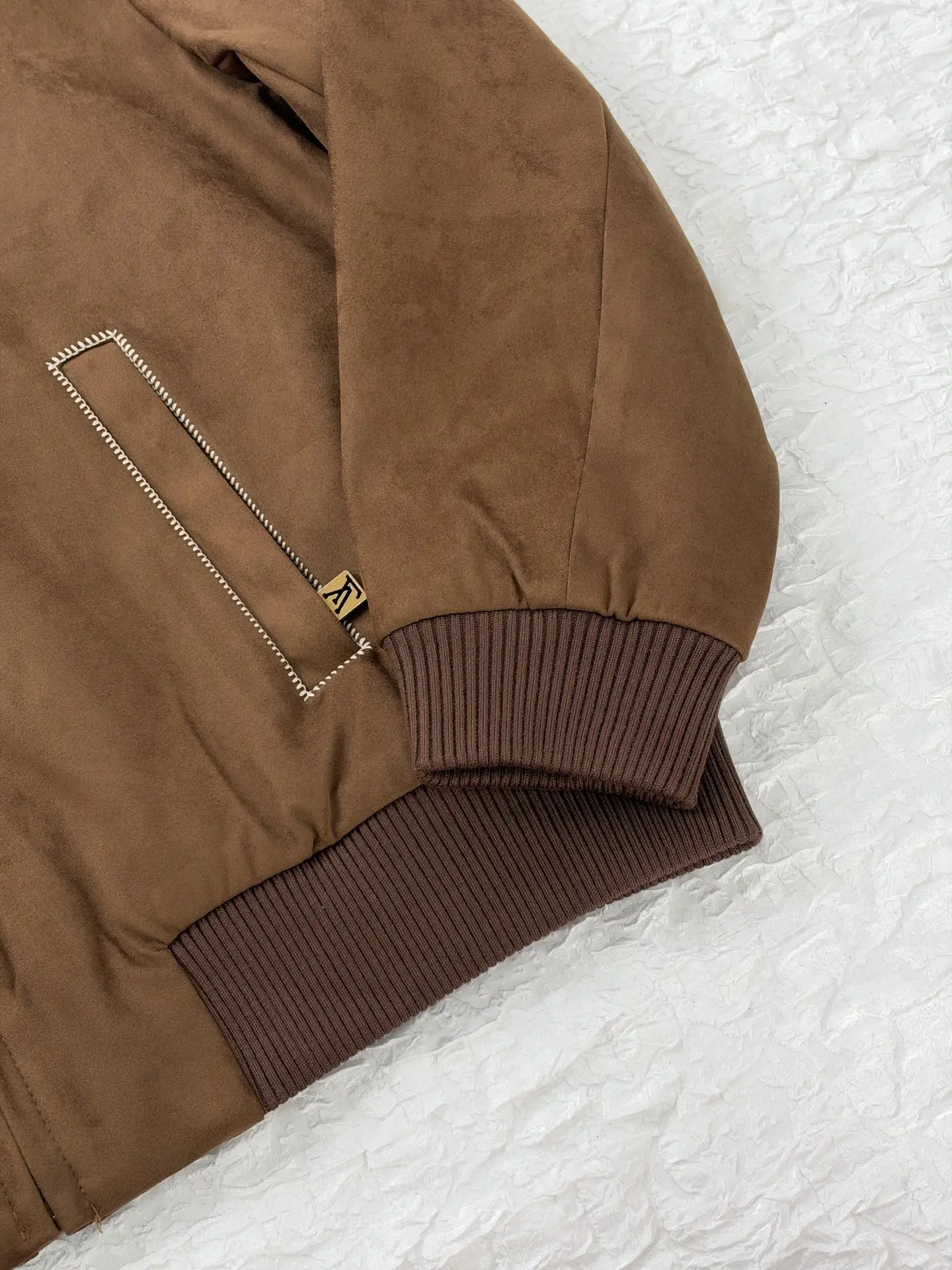 Embroidered Suede Blouson Bomber Jacket D40819187 — view 9