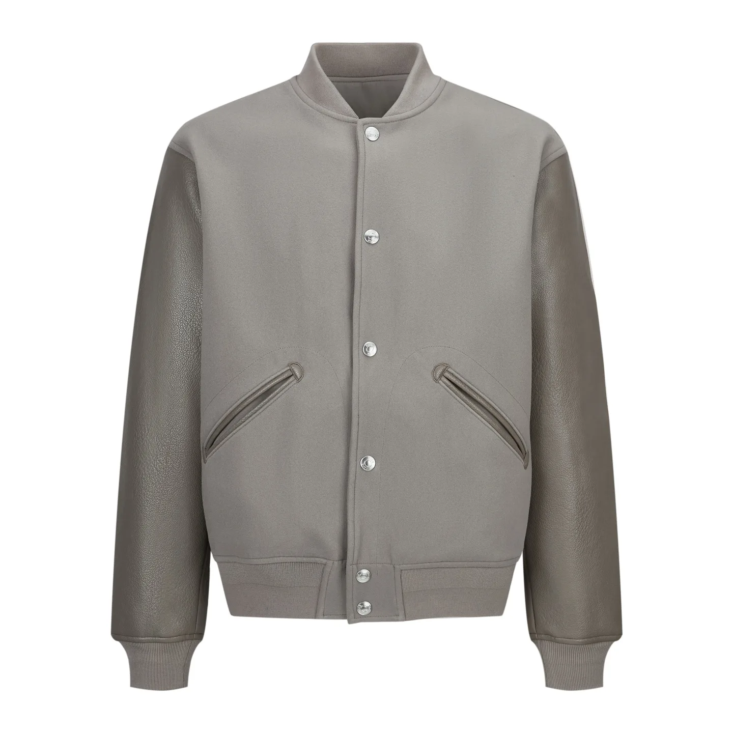 Leather-Sleeved Wool Blend Varsity Jacket D41021186