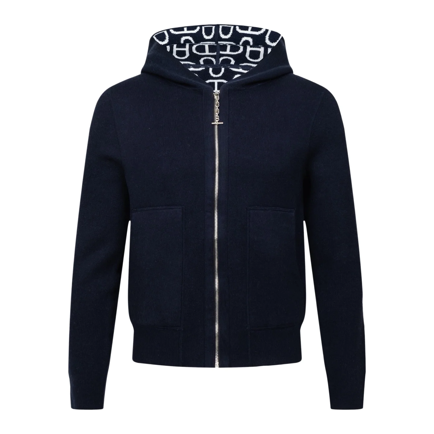 Reversible Chaine d'Ancre Jacquard Cashmere Hoodie D41021041