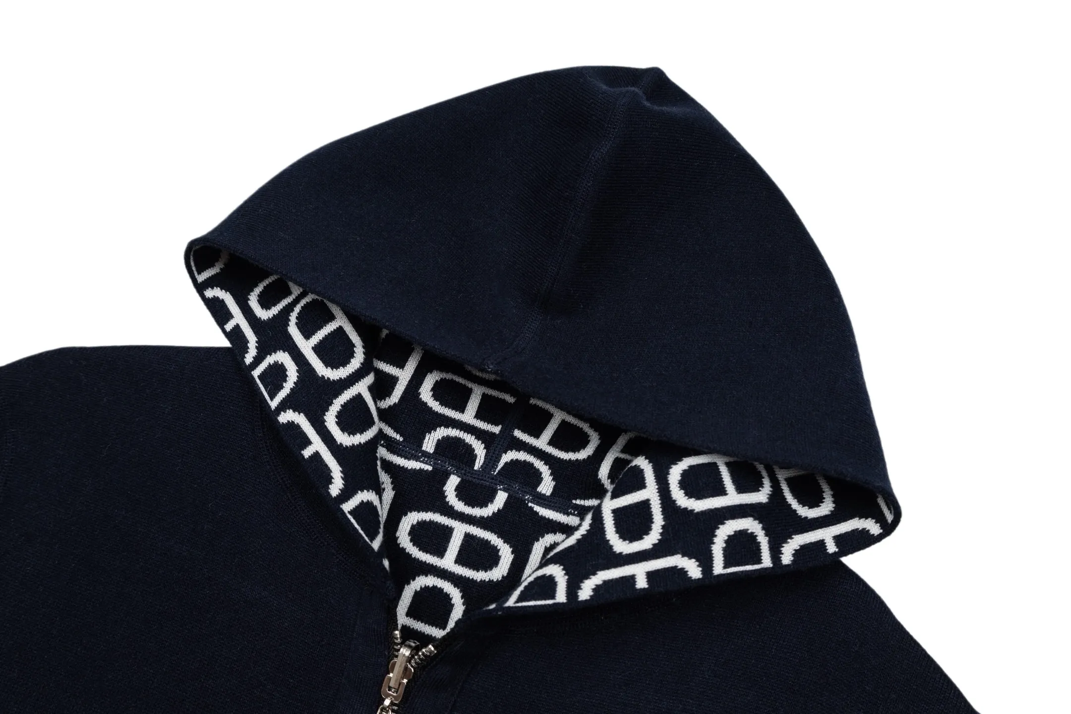 Reversible Chaine d'Ancre Jacquard Cashmere Hoodie D41021041 — view 3