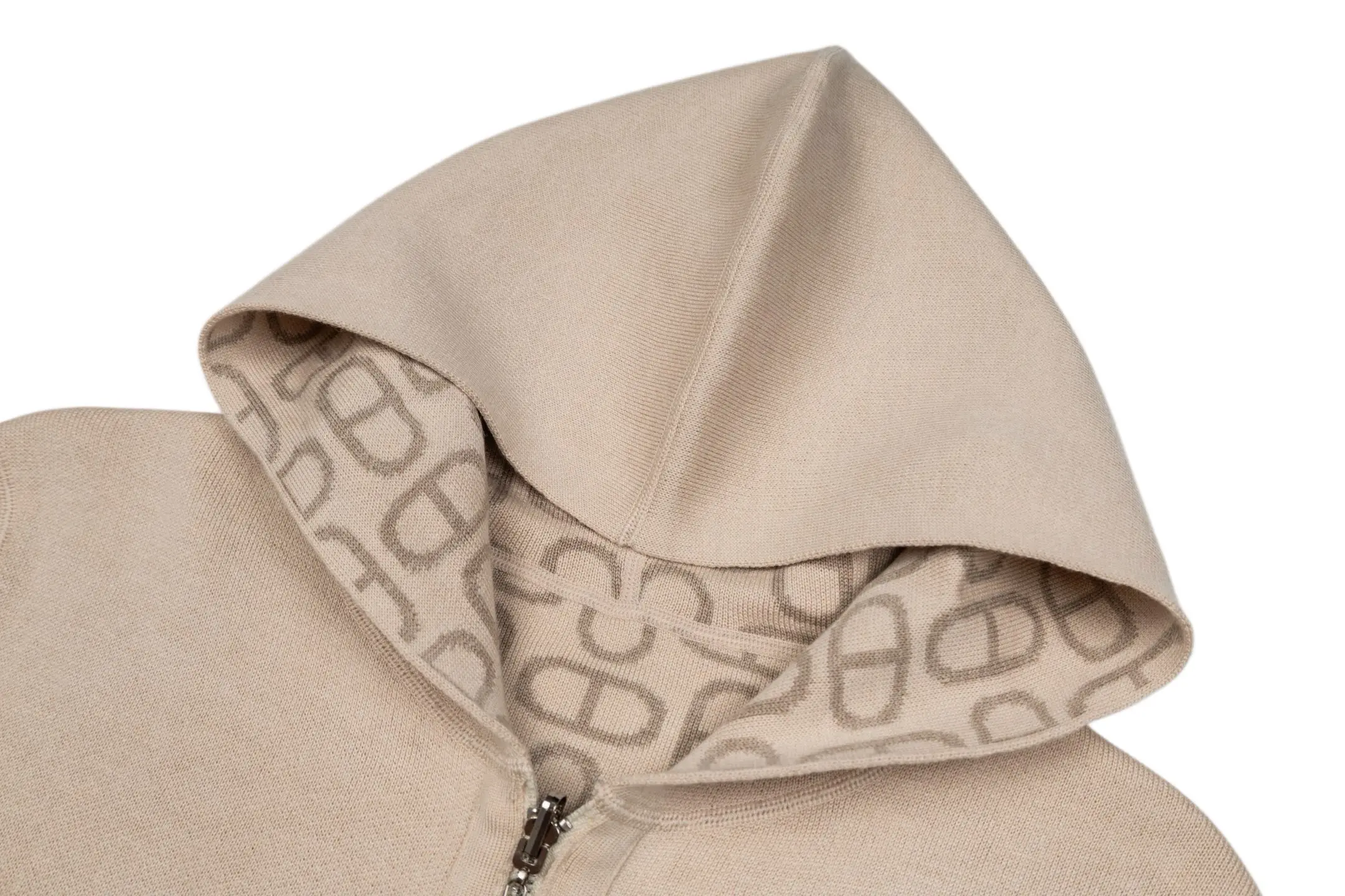 Reversible Jacquard Wool-Cashmere Hooded Jacket D41021043 — view 3
