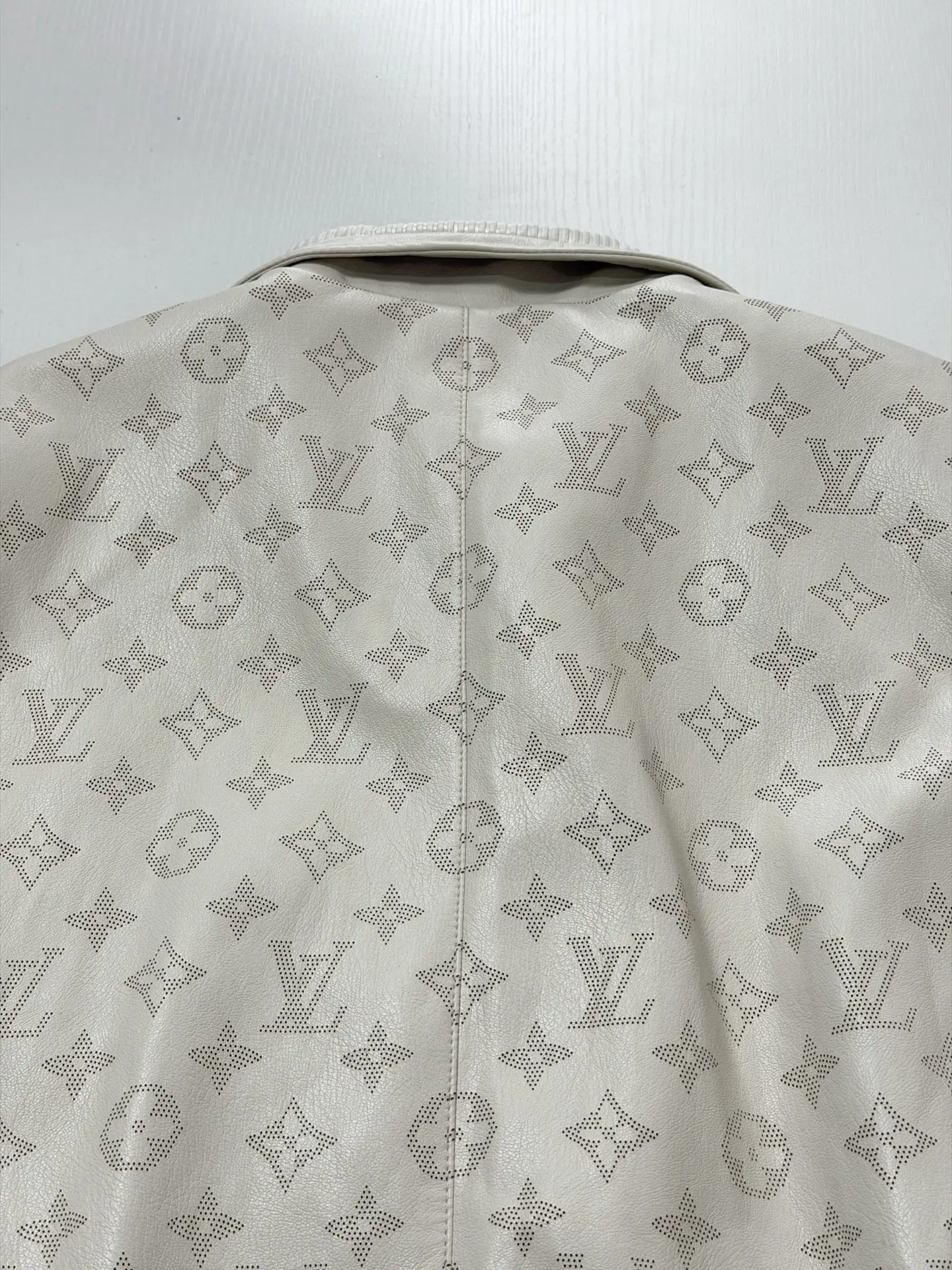 Laser-Cut Monogram Leather Harrington Jacket D41520723 — view 9