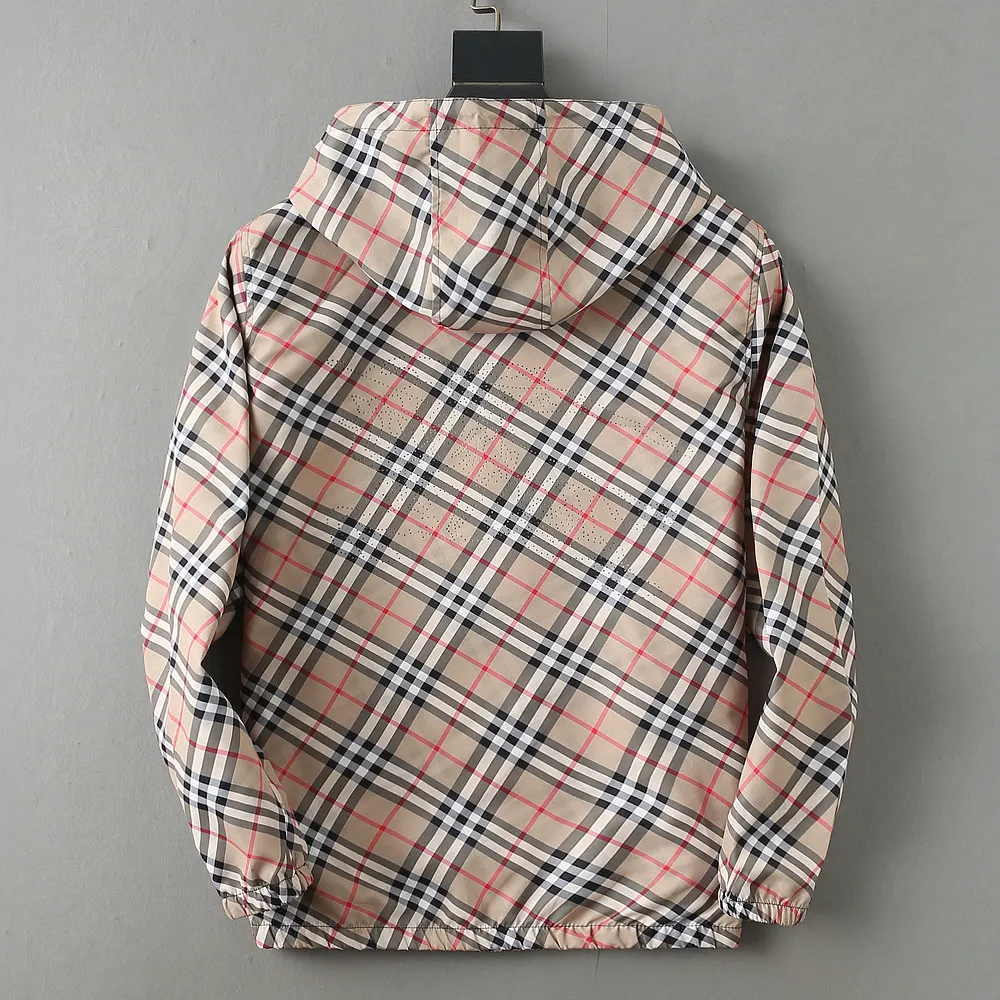 Check Print Hooded Windbreaker Jacket D42023308 — view 2
