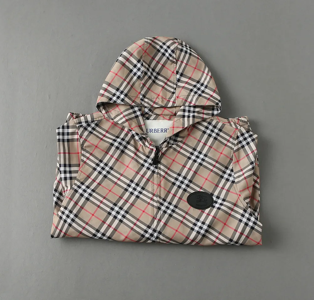 Check Print Hooded Windbreaker Jacket D42023308 — view 4