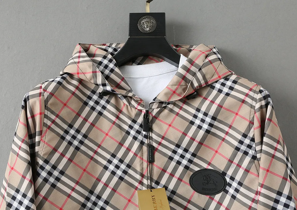 Check Print Hooded Windbreaker Jacket D42023308 — view 5