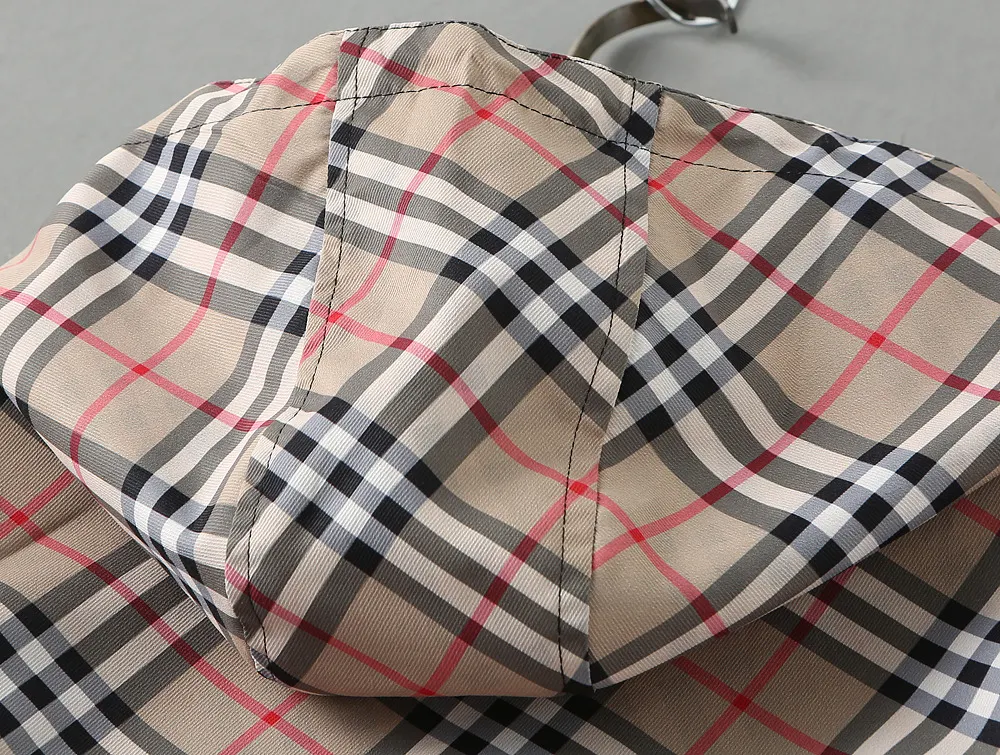 Check Print Hooded Windbreaker Jacket D42023308 — view 17