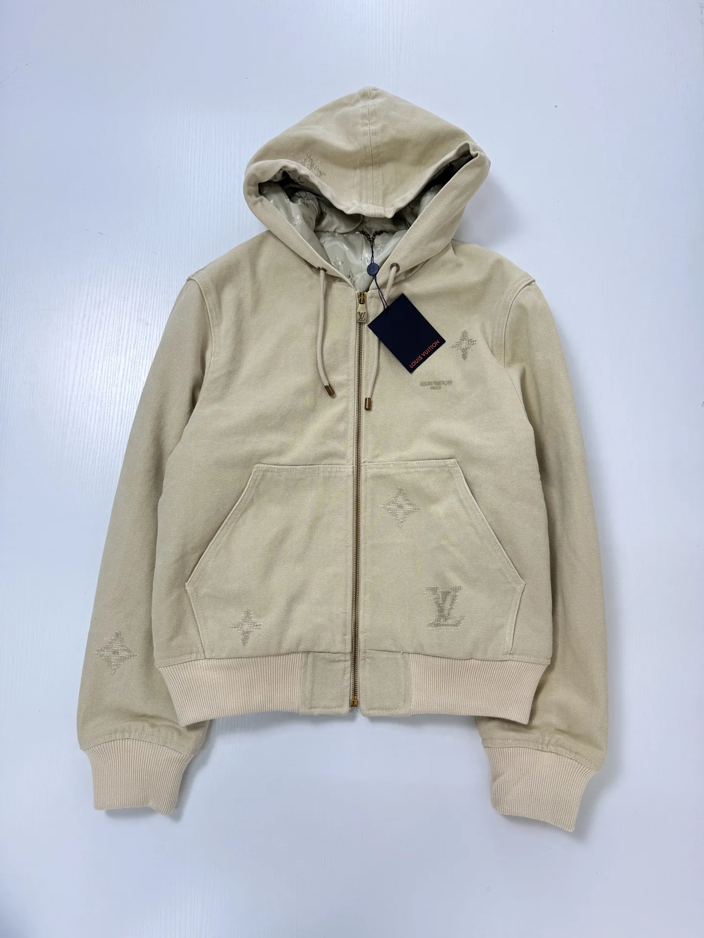 Embroidered Washed Canvas Hooded Jacket D42020724 — view 3