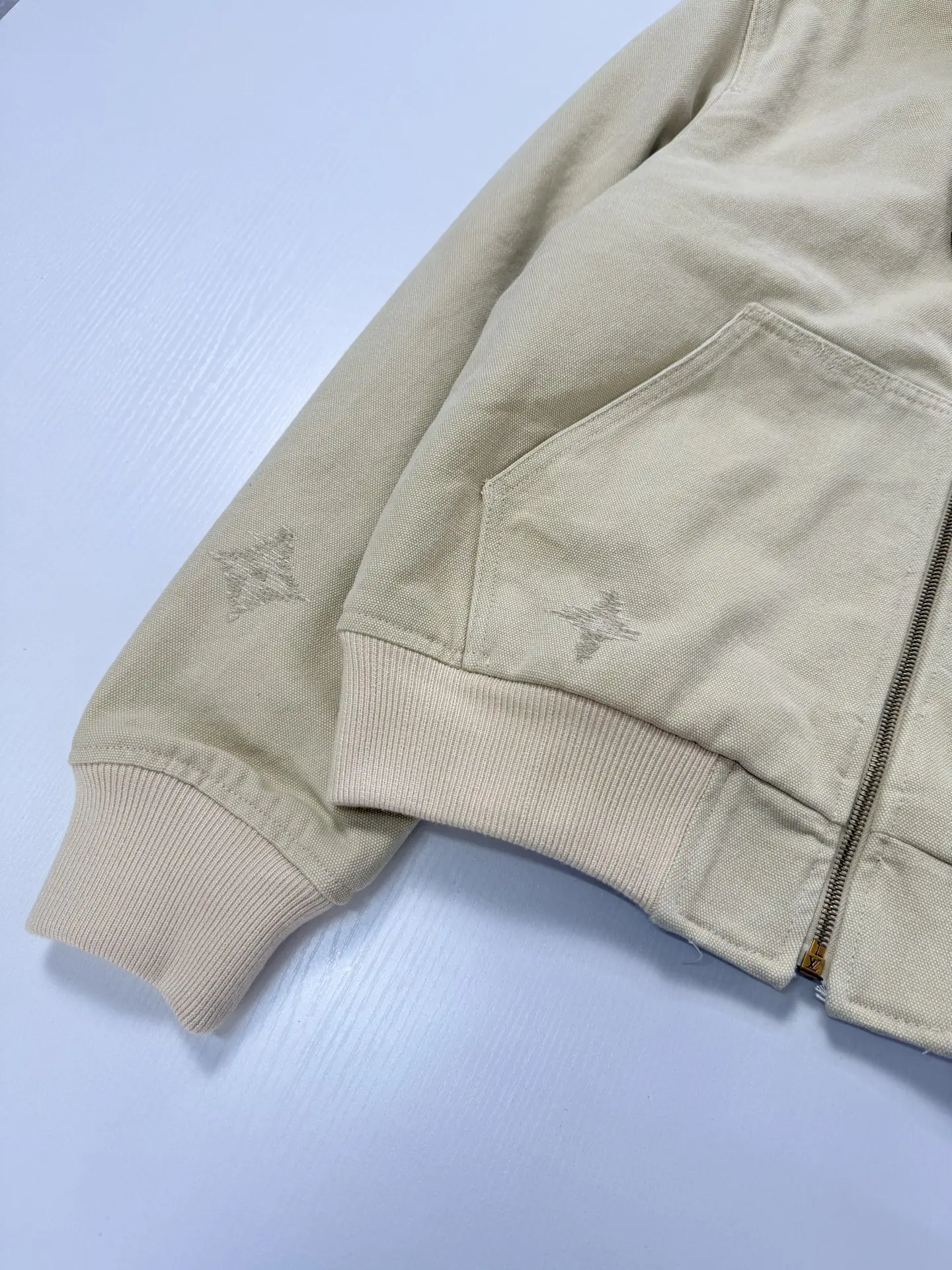 Embroidered Washed Canvas Hooded Jacket D42020724 — view 5