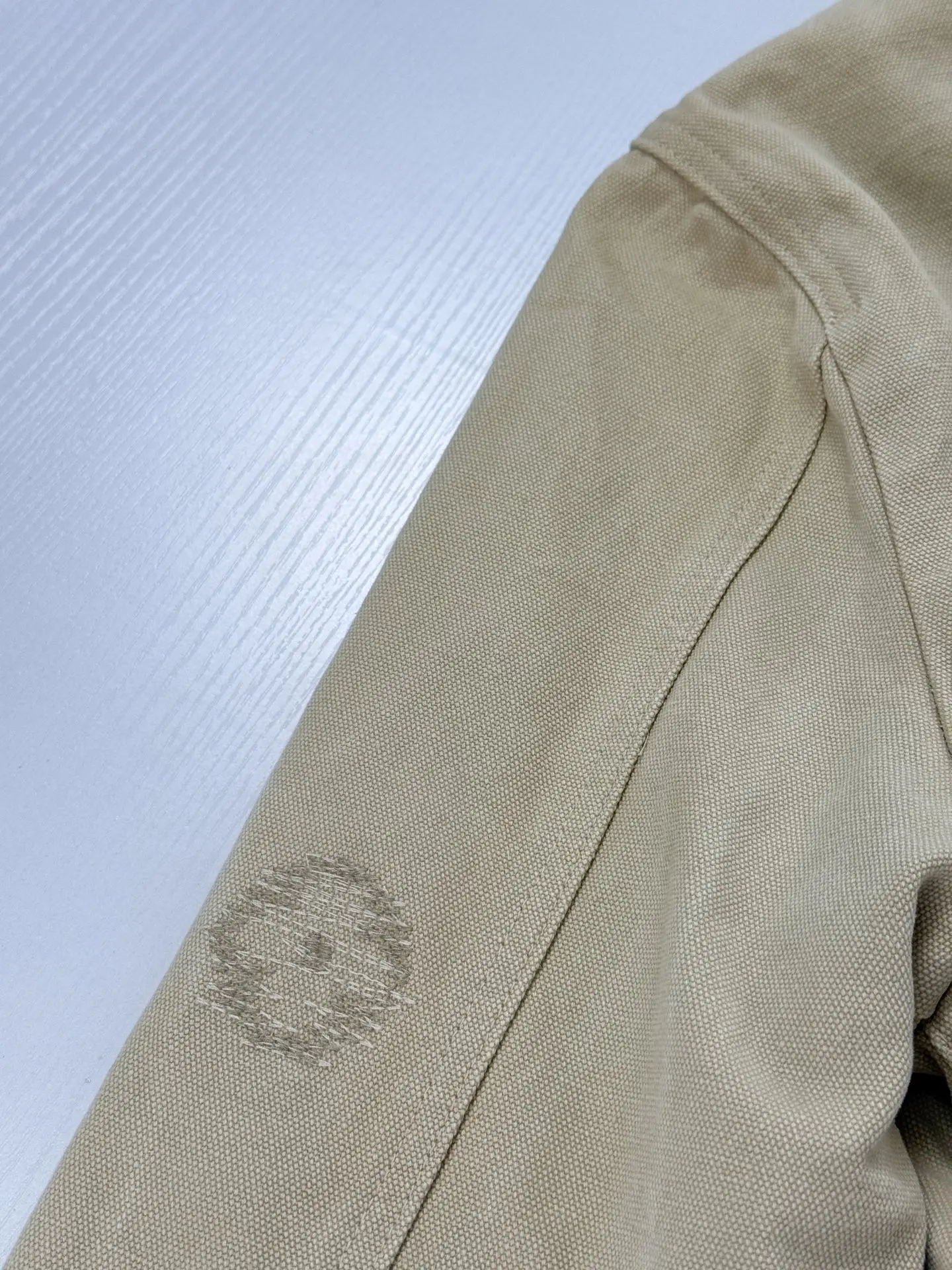 Embroidered Washed Canvas Hooded Jacket D42020724 — view 12