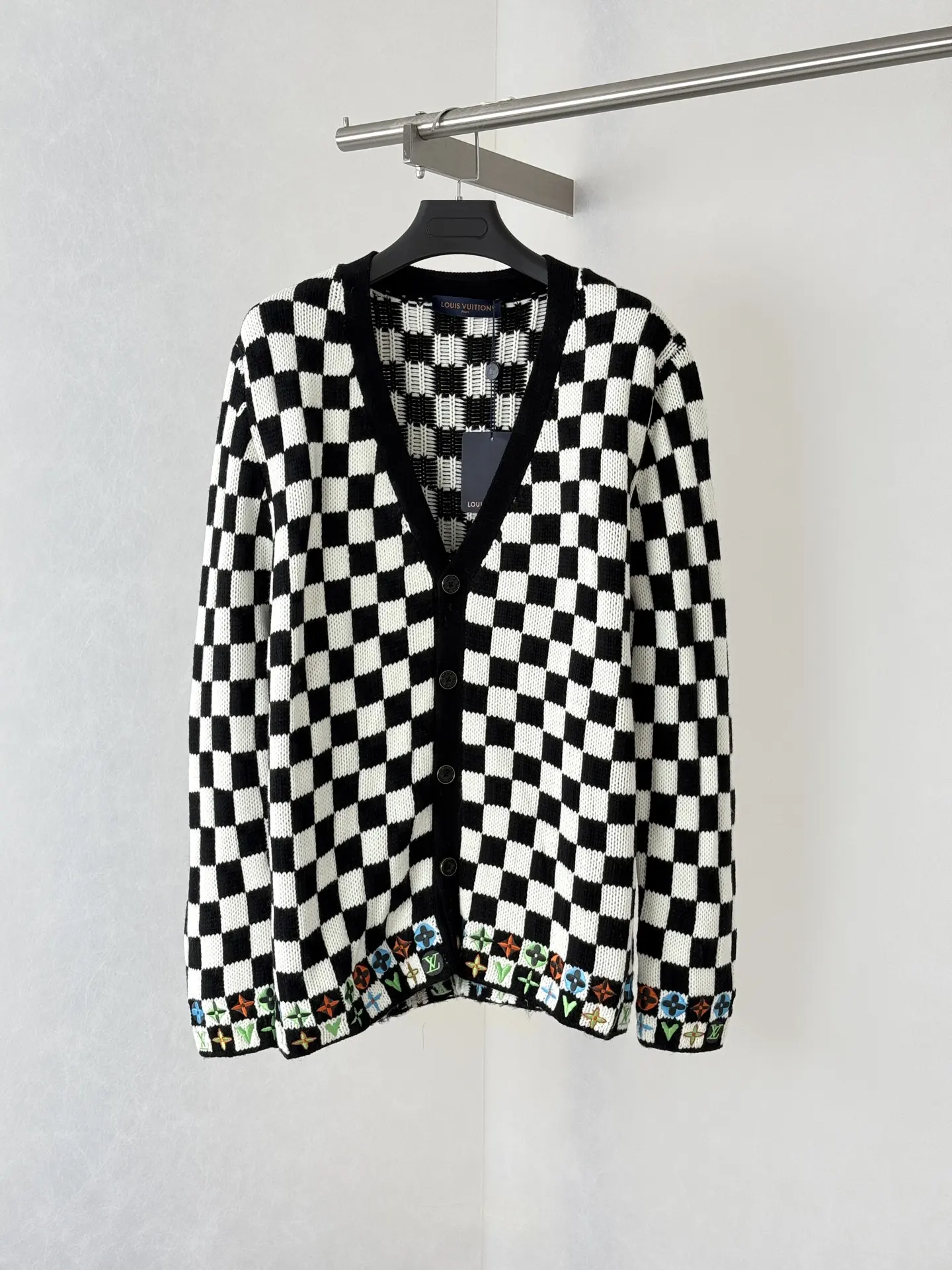 Damier Embroidered Knit Cardigan D42520697