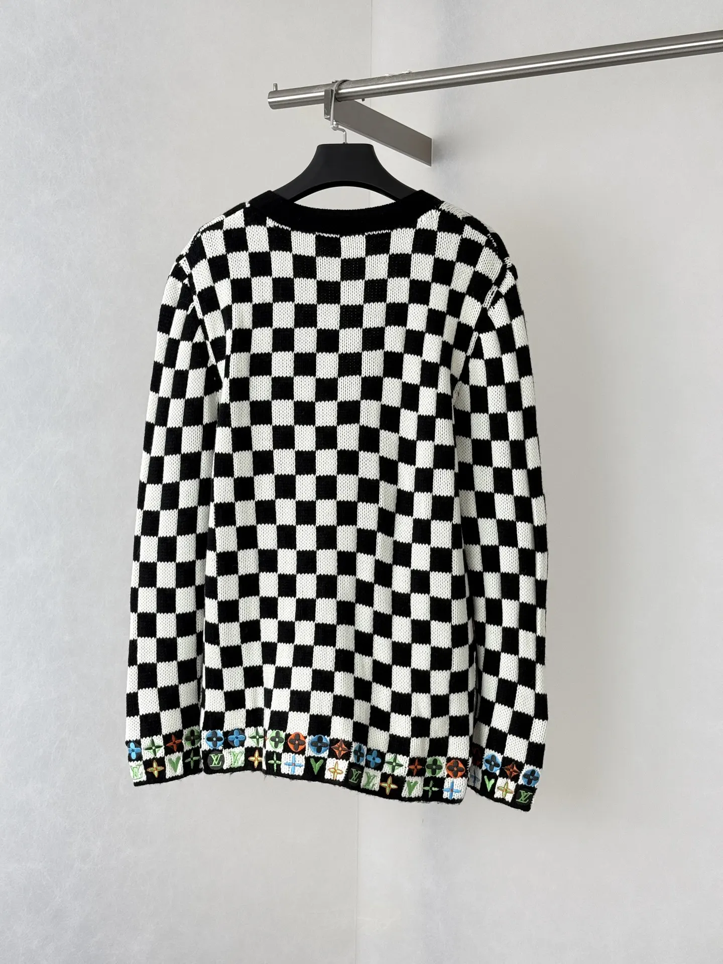 Damier Embroidered Knit Cardigan D42520697 — view 2