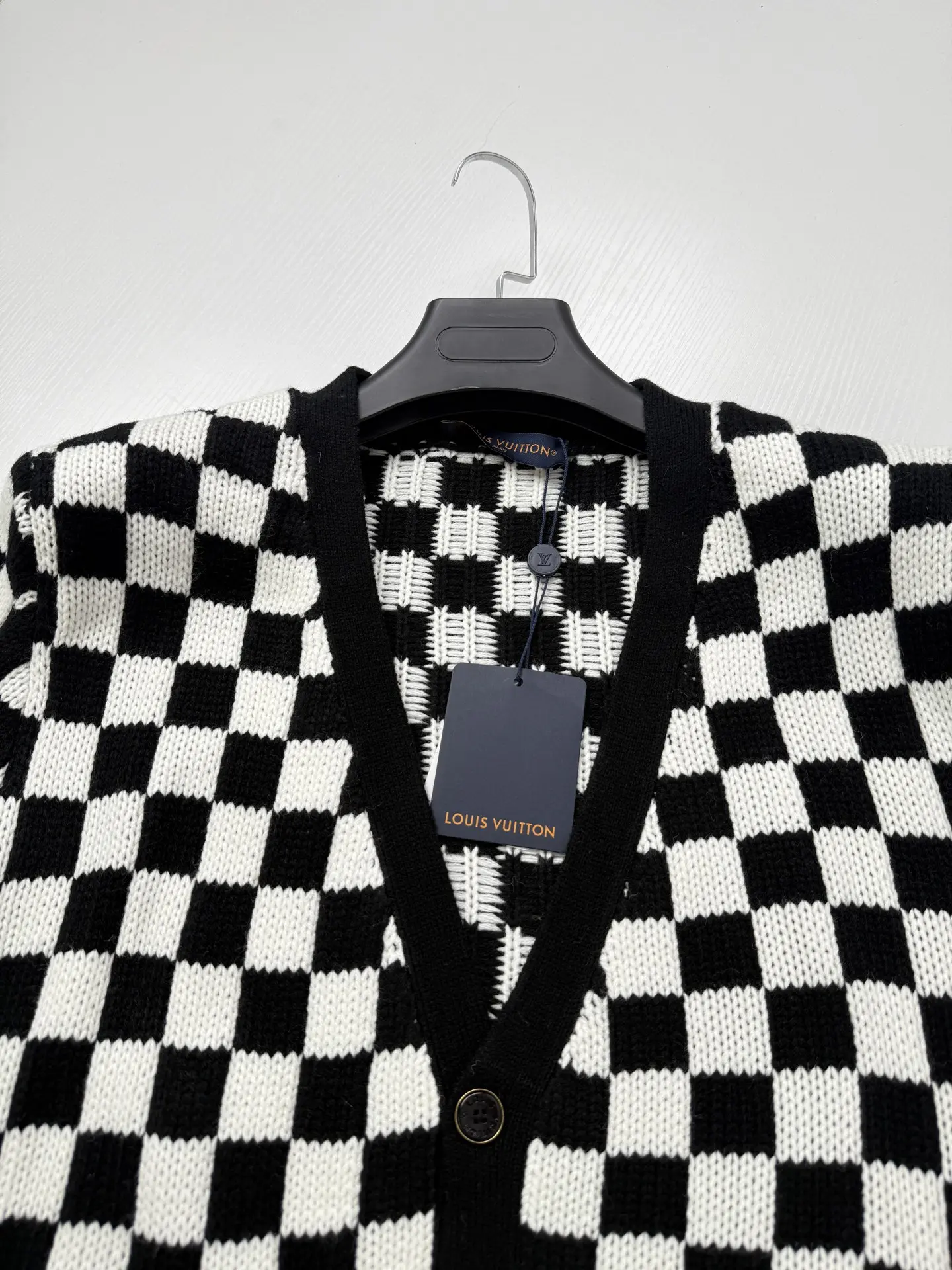 Damier Embroidered Knit Cardigan D42520697 — view 4
