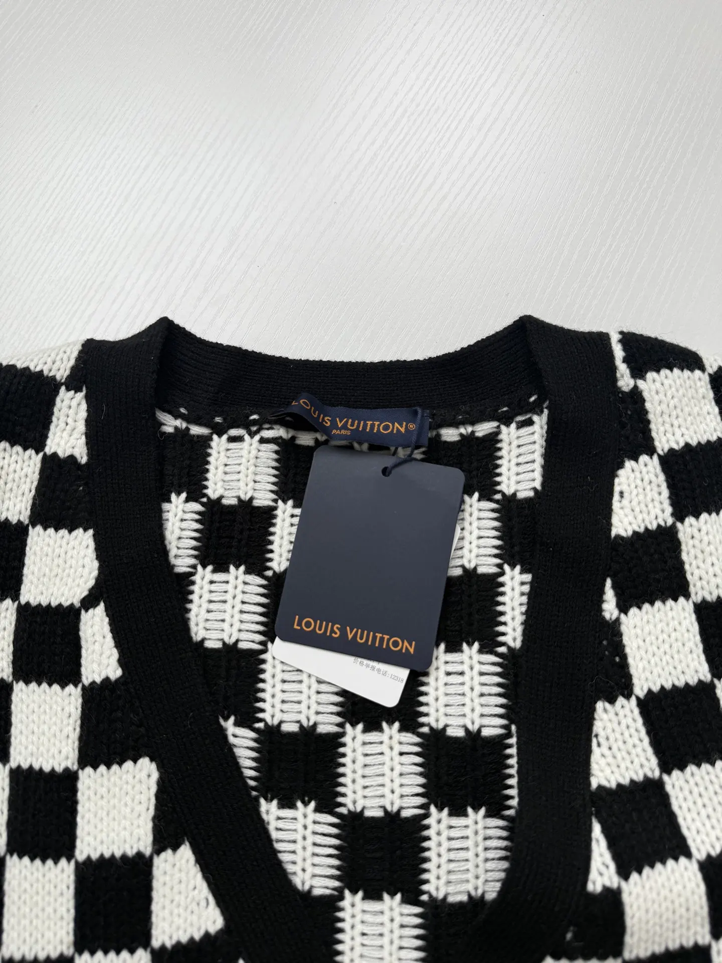 Damier Embroidered Knit Cardigan D42520697 — view 5
