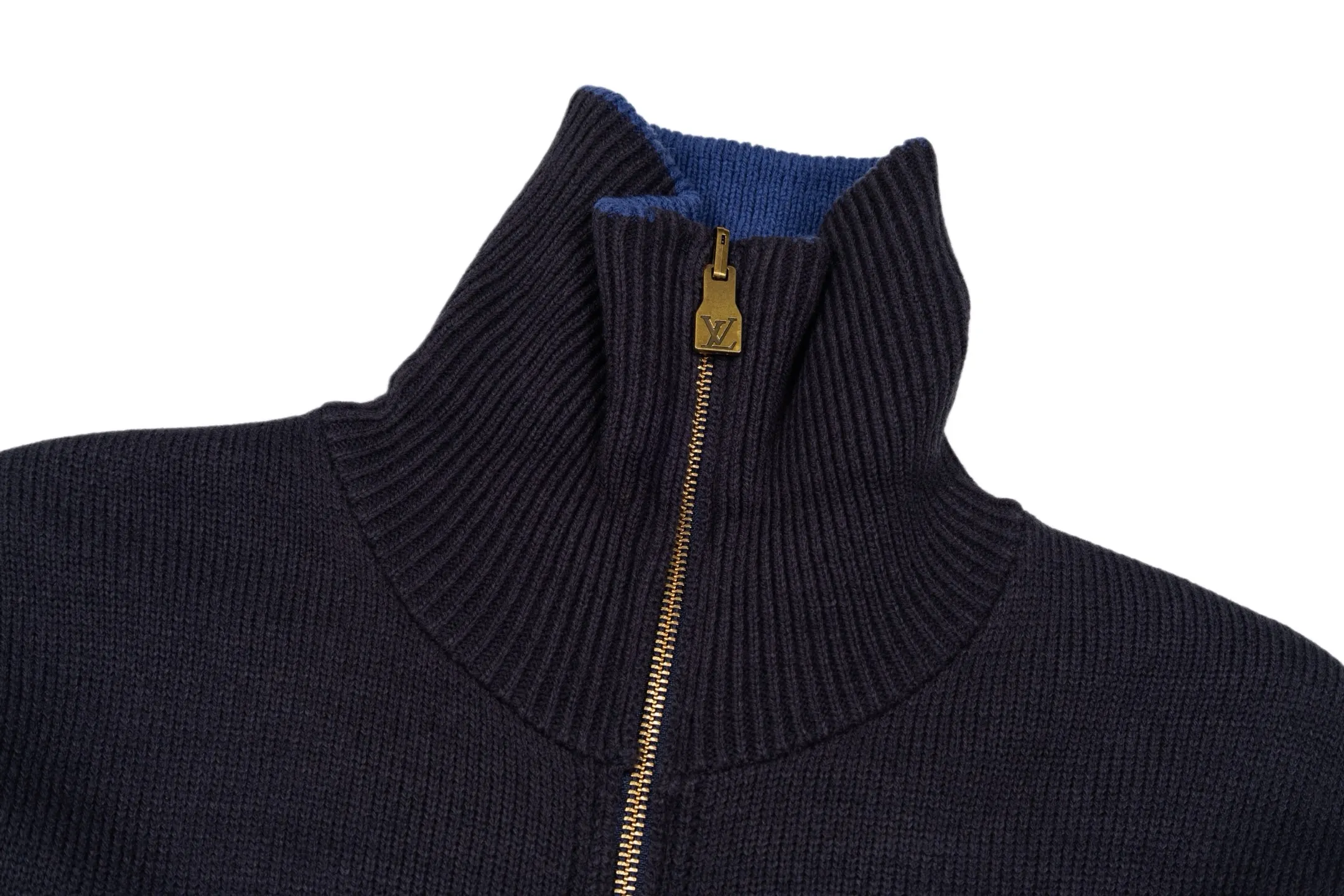 Reversible Monogram Jacquard Wool Zip-Up Cardigan D43021195 — view 3