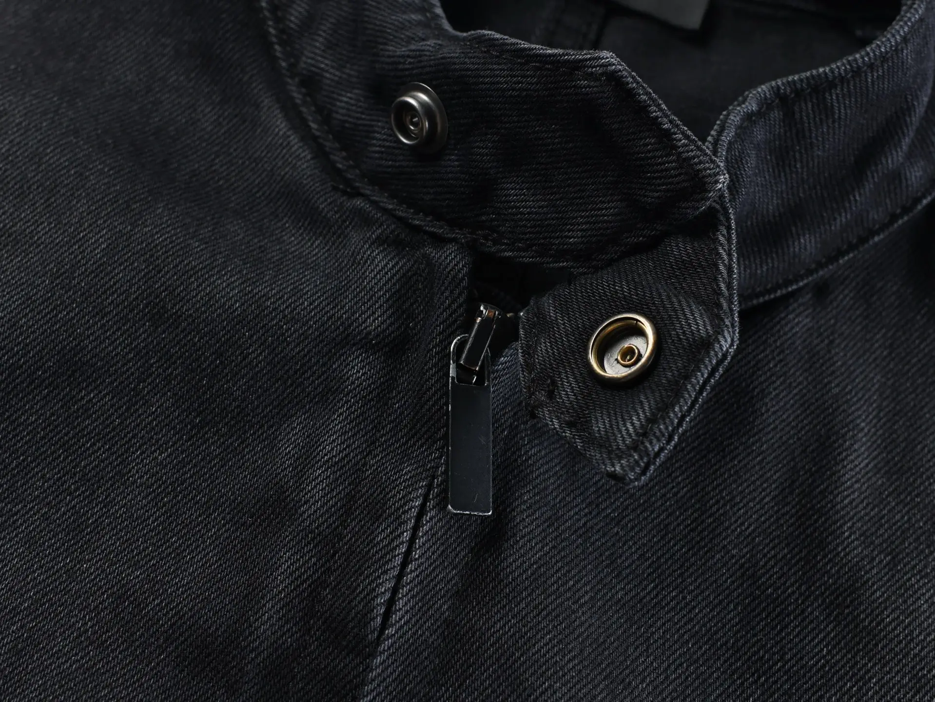 Web-Stripe Washed Denim Biker Jacket D43021145 — view 5