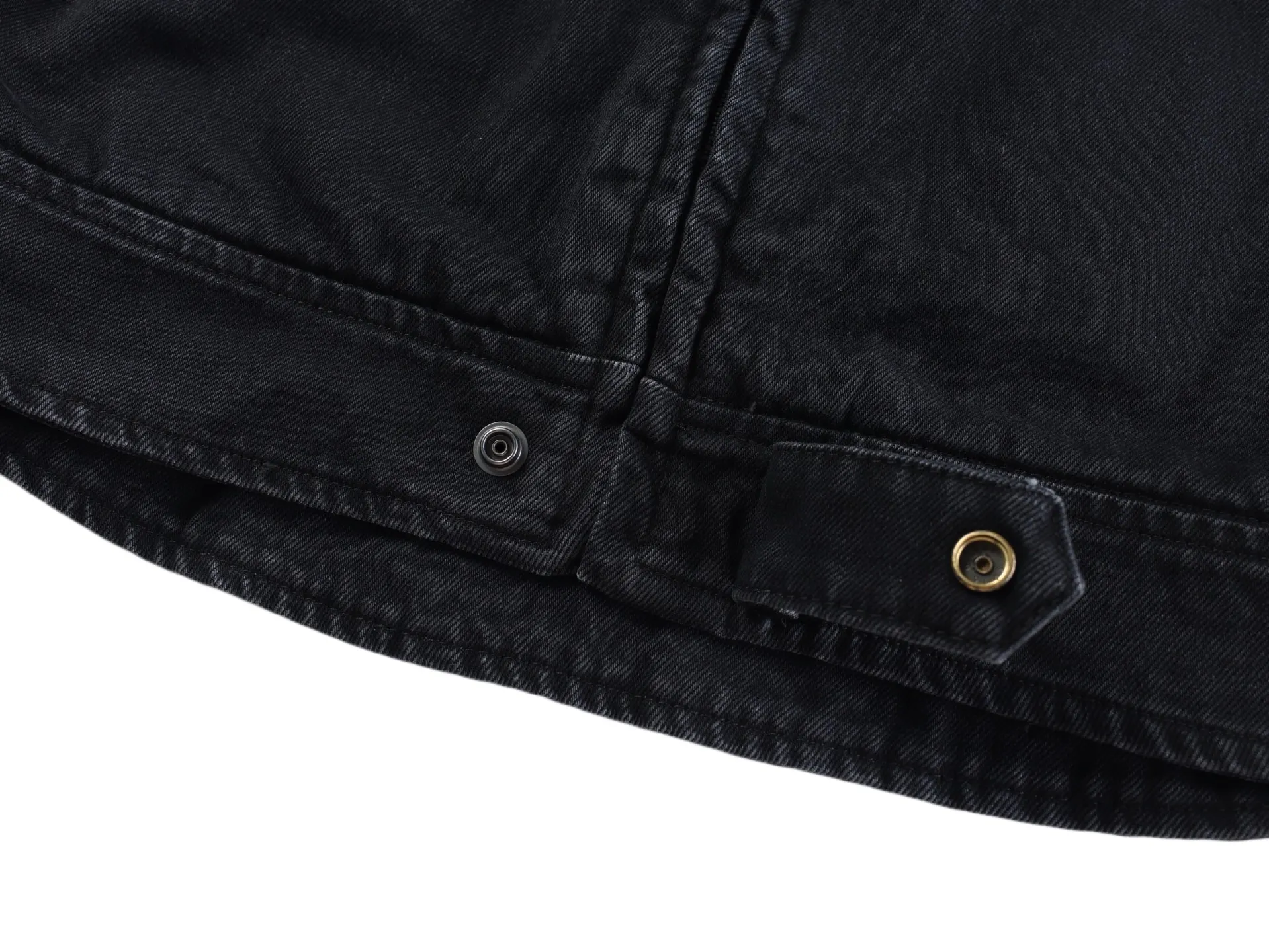 Web-Stripe Washed Denim Biker Jacket D43021145 — view 9