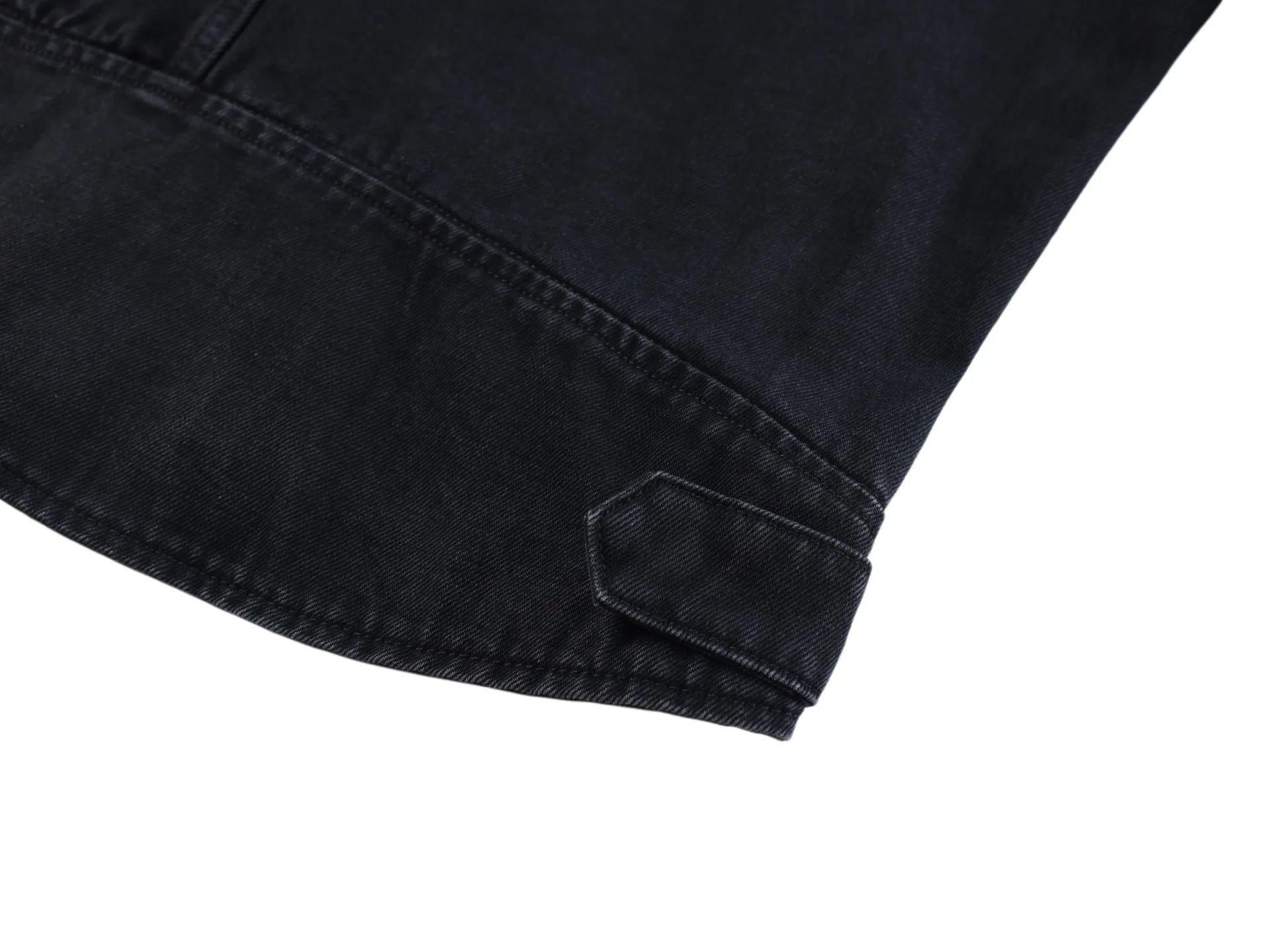 Web-Stripe Washed Denim Biker Jacket D43021145 — view 11