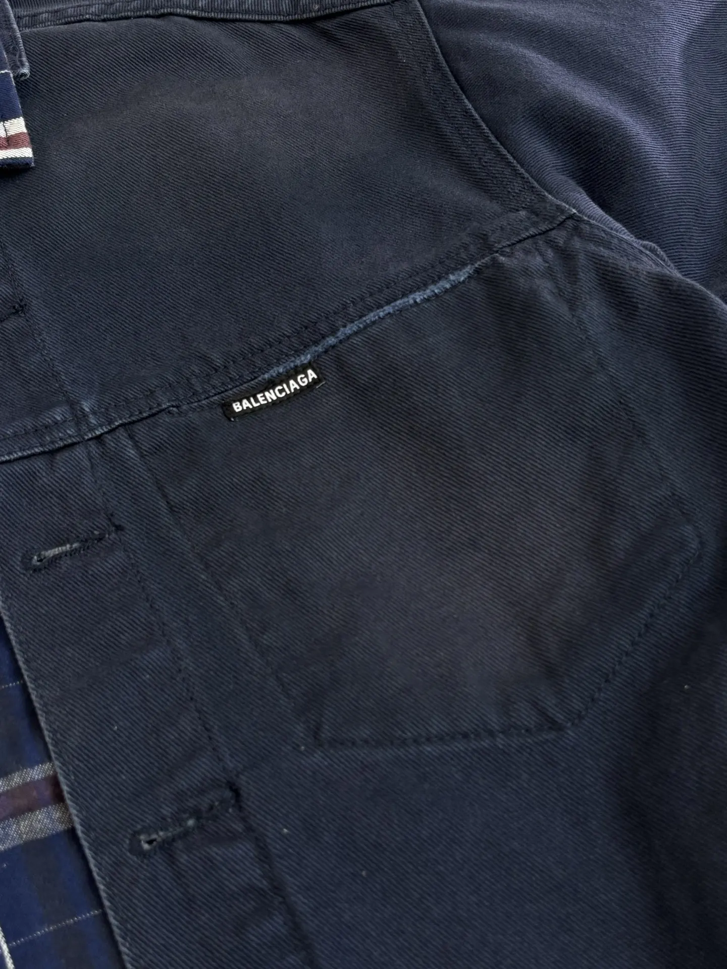 Layered Plaid-Panel Denim Jacket D44020713 — view 5