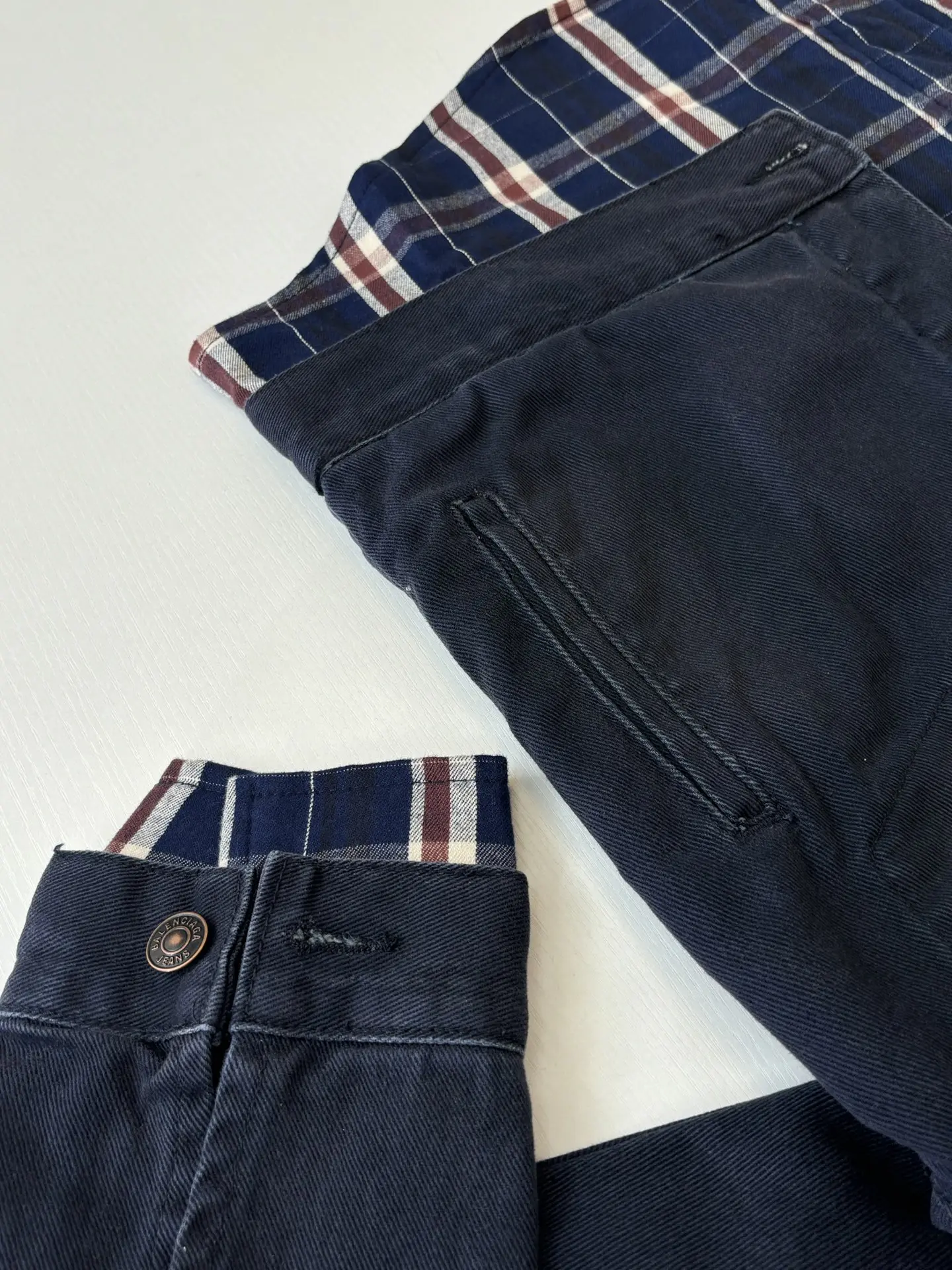 Layered Plaid-Panel Denim Jacket D44020713 — view 6